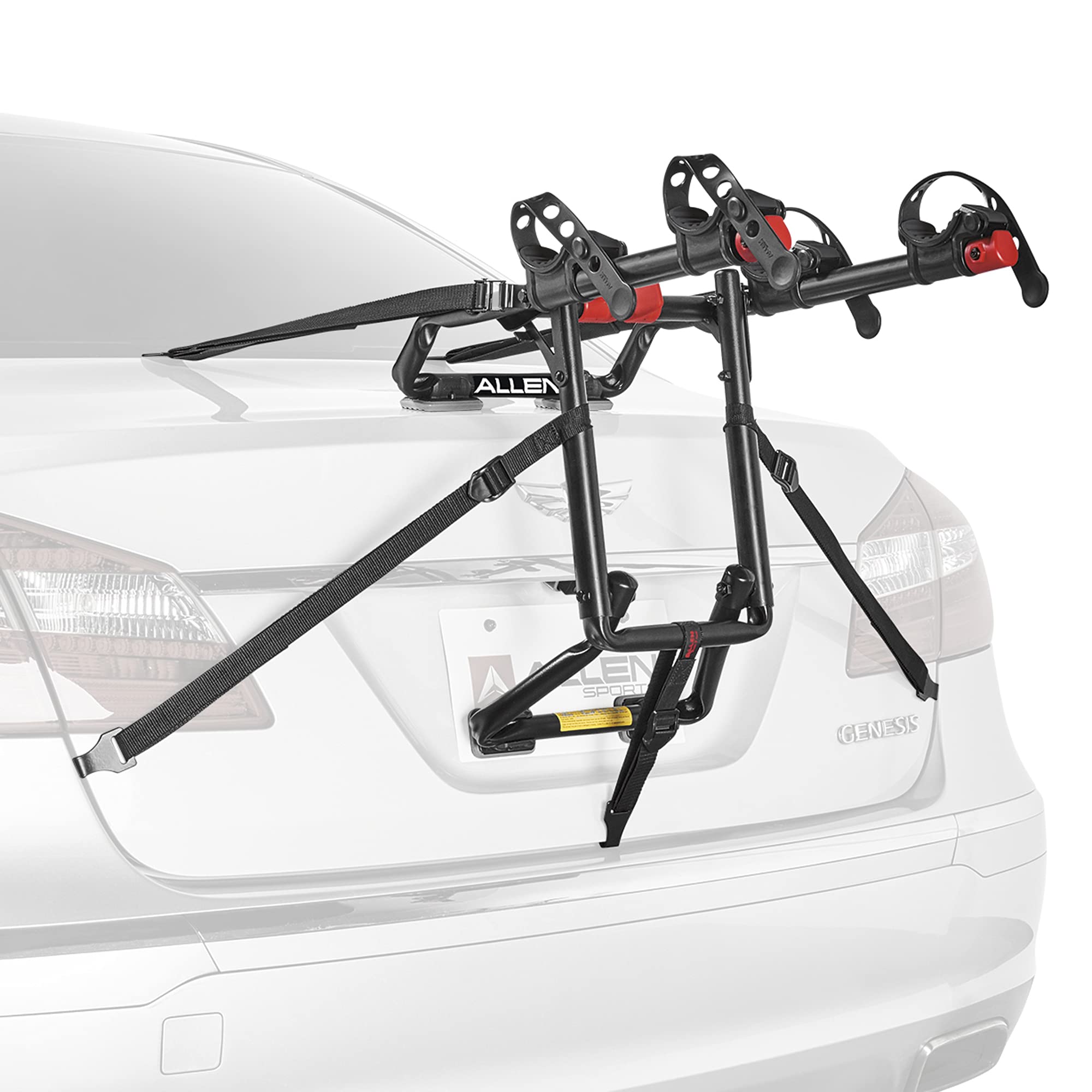 Allen Sports Premier 2-Bike Trunk Rack - Model S102, Heavy Duty Bicycle Carrier for Cars, SUV & Hatchback - Secure & Easy to Install - Perfect for Road Trips, Camping & Outdoor Adventures (Black)