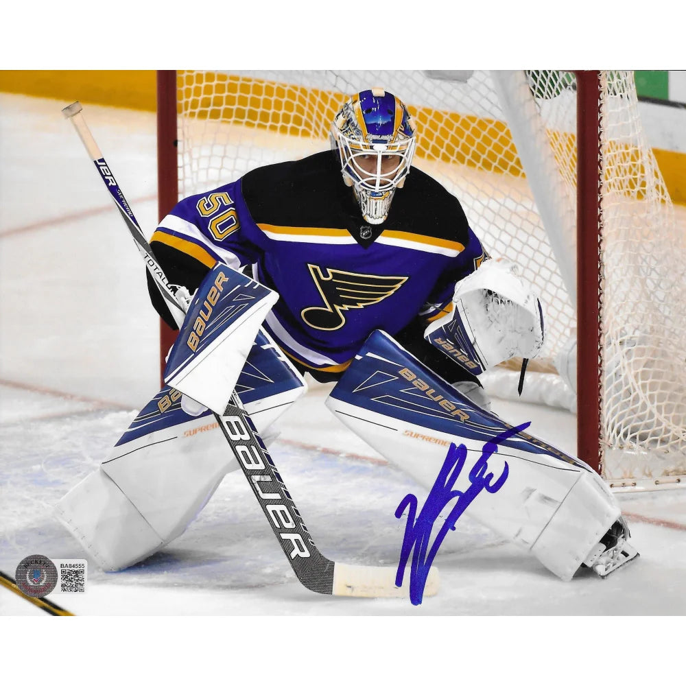 Authentic Jordan Binnington Autographed 8x10 Photo - St. Louis Blues NHL Goalie with BAS COA - Perfect for Hockey Fans & Sports Memorabilia Collectors