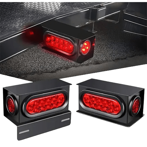 6 Inch Oval Red LED Trailer Tail Lights & 2 Inch Round Red Side Marker Lights Kit - DOT Approved Waterproof Truck Trailer Lights for Semi Trailers, Boats, RVs - Perfect for Night Driving Safety & Road Compliance