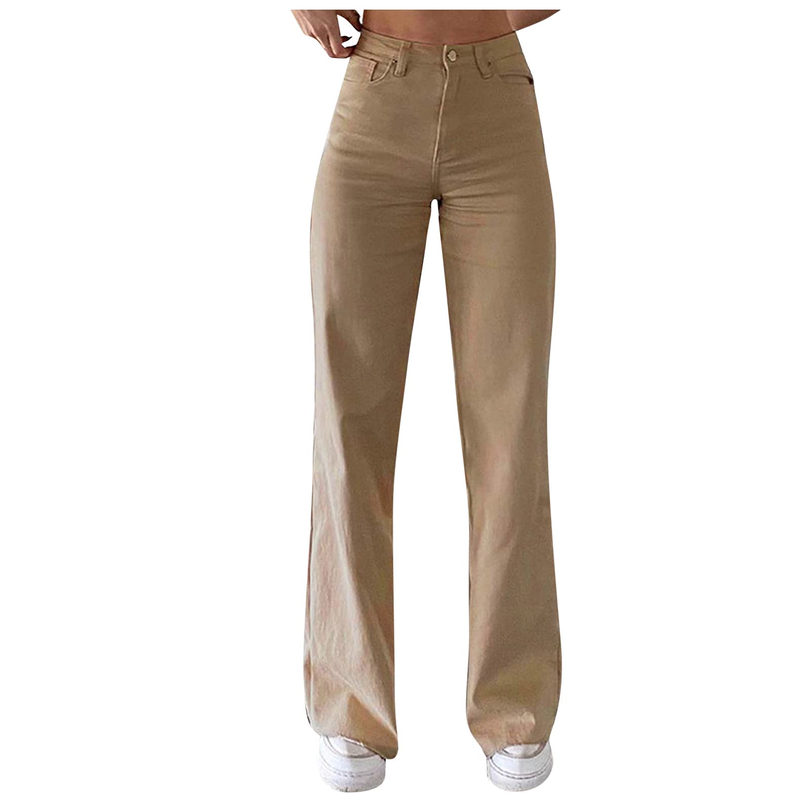 DreaMOveR Women's High Waist Lounge Pants - Solid Color Wide Leg Loose Fit Comfortable Casual Pants for Home, Yoga, and Relaxation