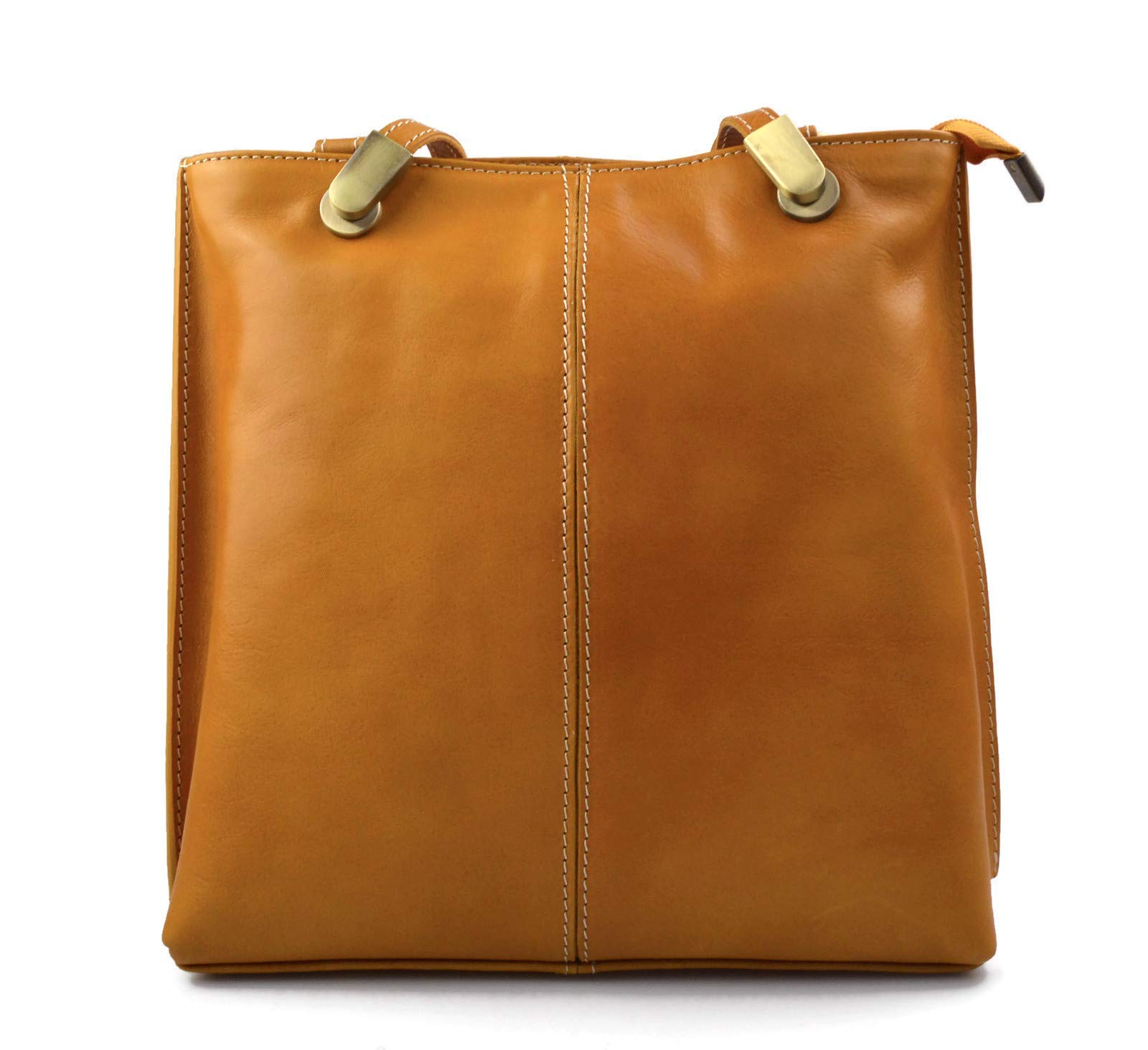 Italian Genuine Leather Women's Handbag - Crossbody, Clutch & Backpack Convertible Purse for Work, Travel & Evening Out | Honey Color