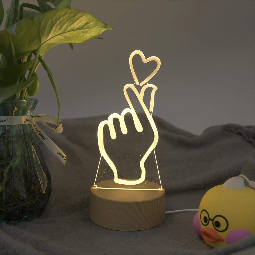 3D Wood Grain Night Light LED Lamp - Creative Illusion Table Lamp for Bedroom, Kids Room, Living Room Decor - Perfect for Nighttime Ambiance and Home Decoration