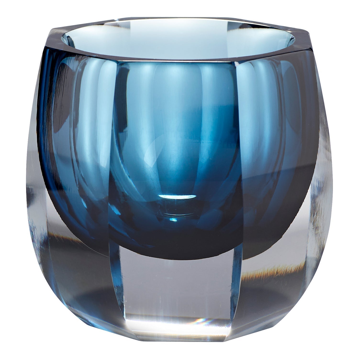 Cyan Design 11253 Azure Oppulence Vase - Elegant Blue & Clear Glass Small Decorative Vase for Home Decor, Wedding Centerpieces, and Tabletop Displays