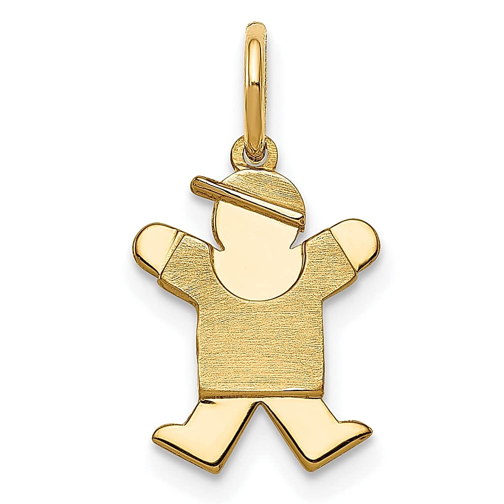14K Yellow Gold Mini Boy Joy Charm Necklace - Dainty Pendant for Son, Mother & Women - Thoughtful Gift for Her, Birthday, Anniversary & Mother's Day - Perfect for Everyday Wear & Special Occasions