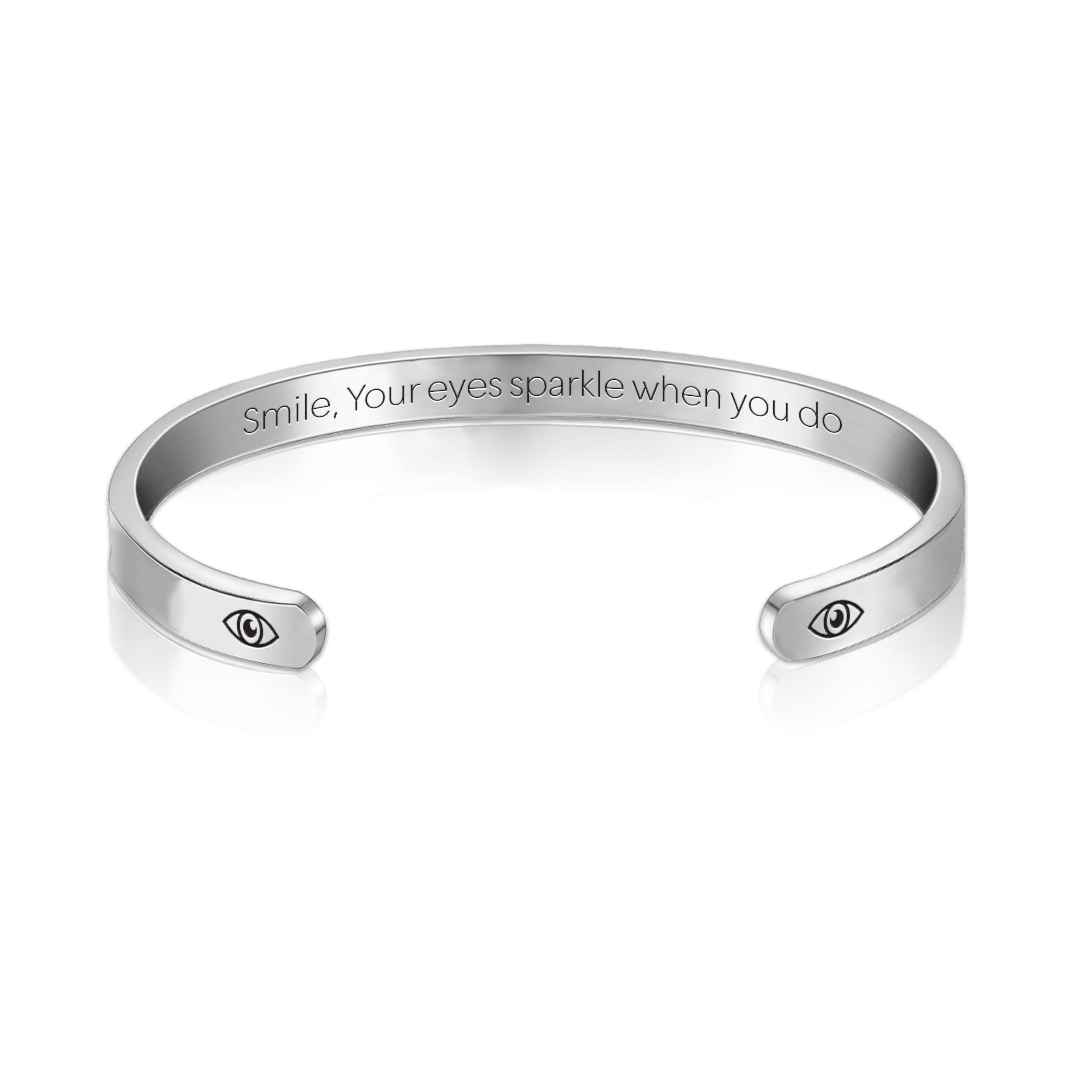 Inspirational Mantra Cuff Bracelets for Women - Motivational Engraved Bangle Gift for Mom, Wife, Friend - Perfect for Christmas, Birthday, Anniversary & Everyday Wear - Yoga, Meditation & Positive Affirmation Jewelry
