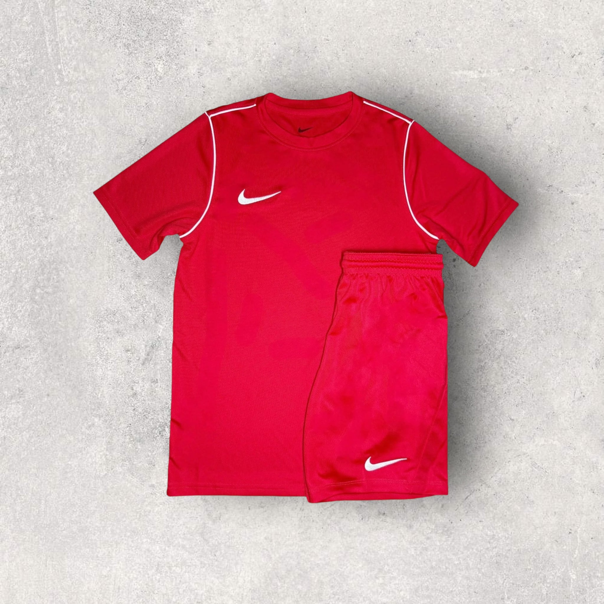 Nike Dri-Fit 2.0 Performance T-Shirt & Shorts Set - Red | Moisture-Wicking Workout Outfit for Running & Gym Training