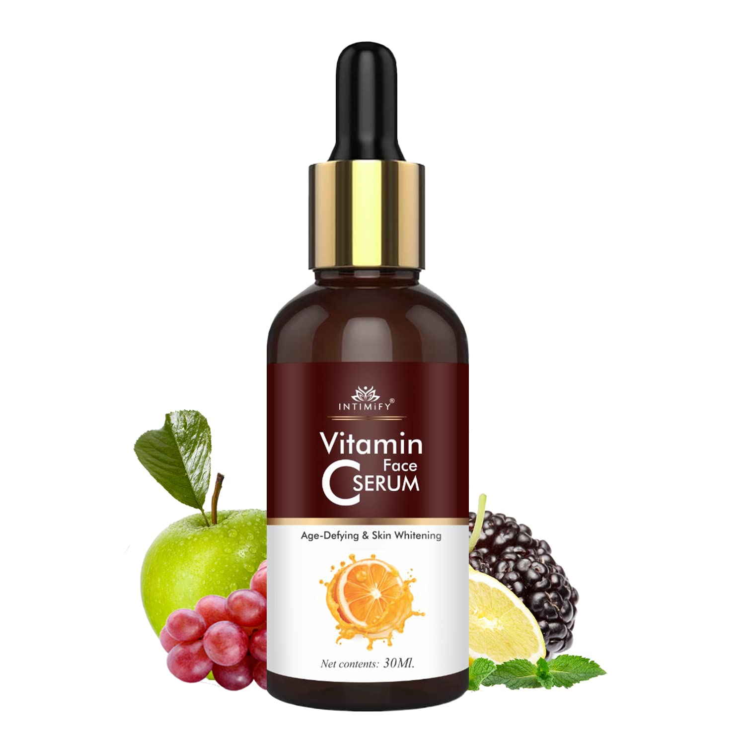 INTIMIFY Vitamin C Face Serum for Glowing Skin - Brightening & Anti-Aging Treatment | Reduces Dark Spots & Pigmentation | Hydrates Oily & Dry Skin | Men & Women | 30ml | Perfect for Morning Skincare Routine & Night Repair