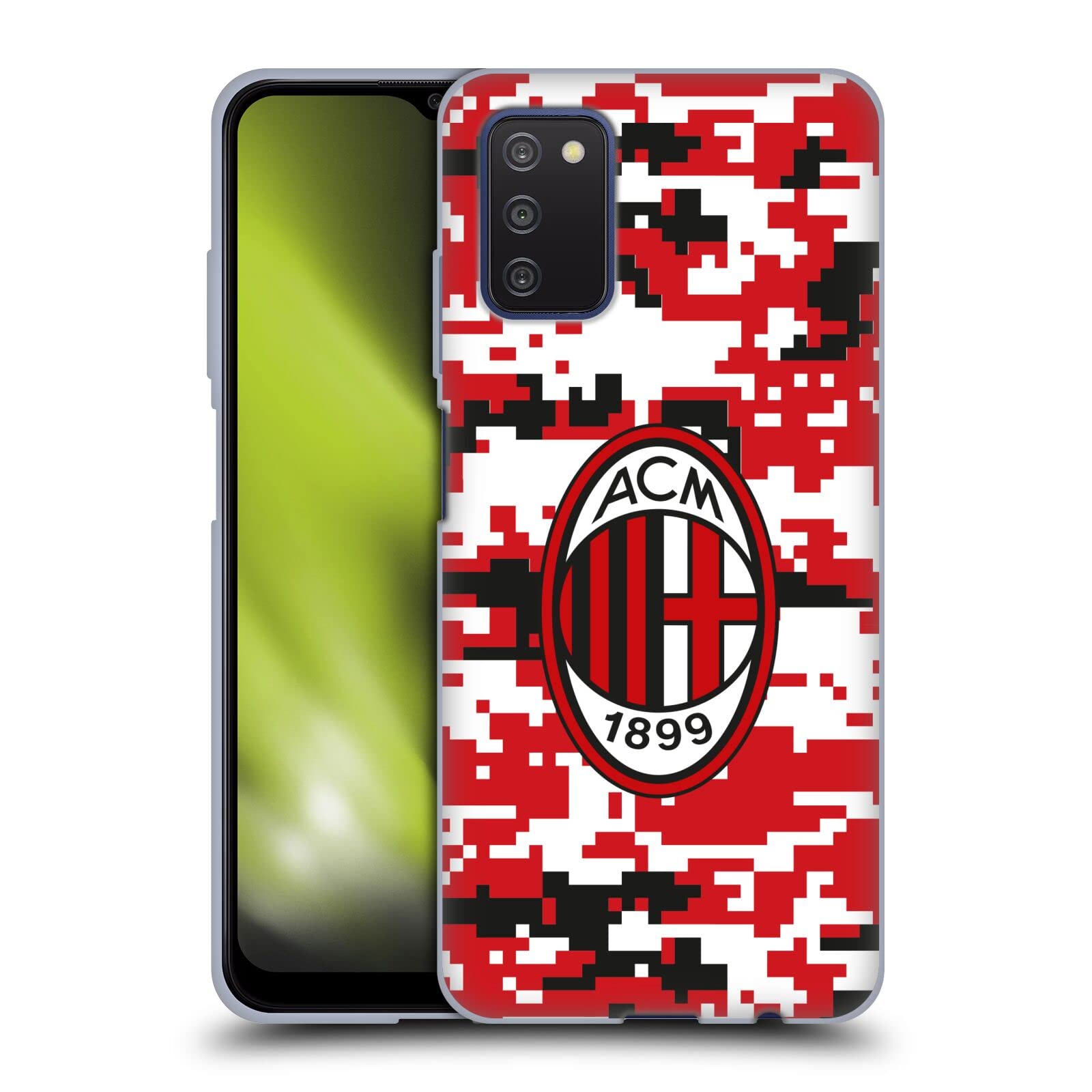 Head Case Designs AC Milan Camo Gel Case for Samsung Galaxy A03s (2021) - Officially Licensed Football Phone Cover with Digital Camouflage Crest, Perfect for Fans & Match Day