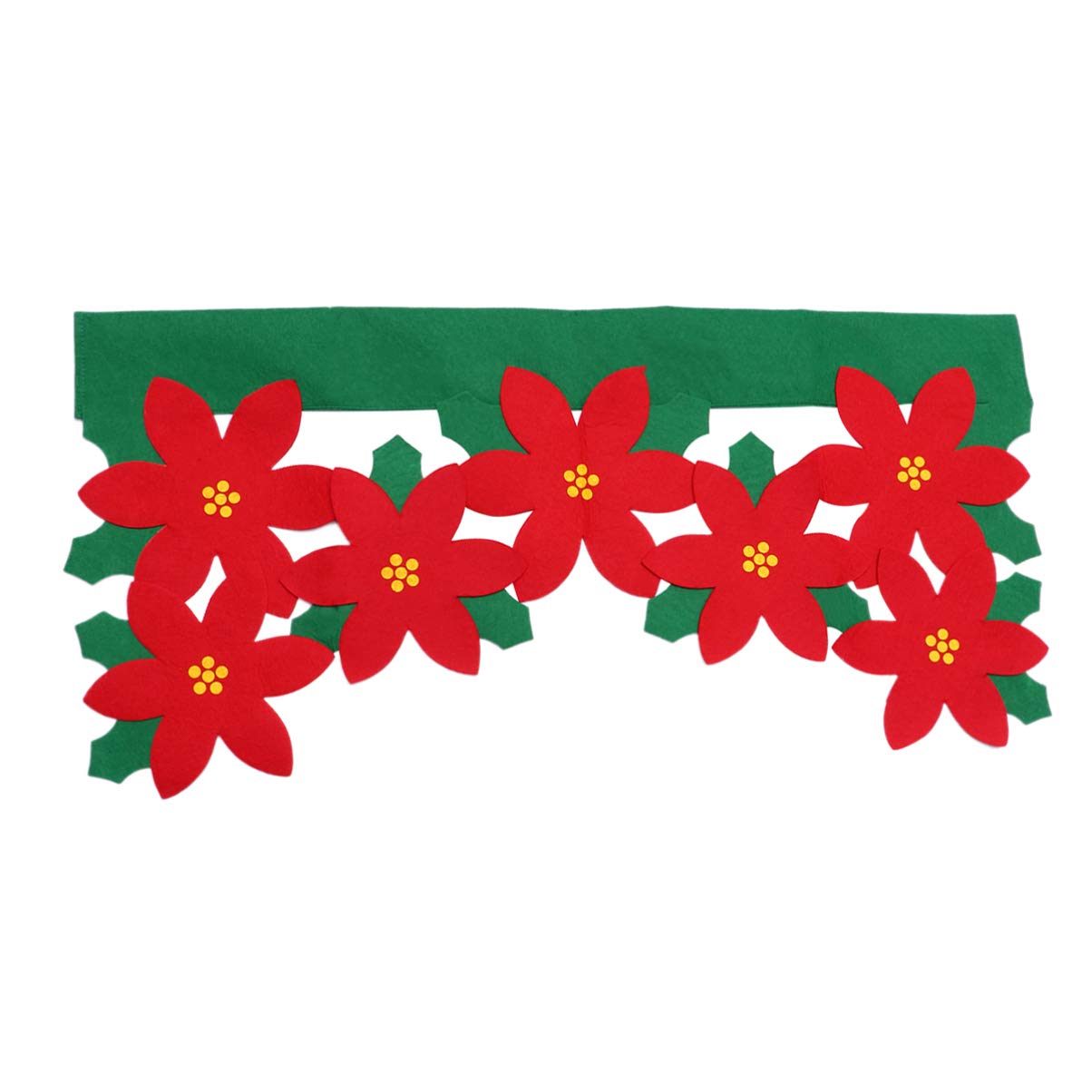 Garneck Christmas Valance - Flower Shaped Holiday Window Curtain & Bunting Decor for Home, Kitchen | Perfect for Christmas Party, Living Room & Festive Window Display
