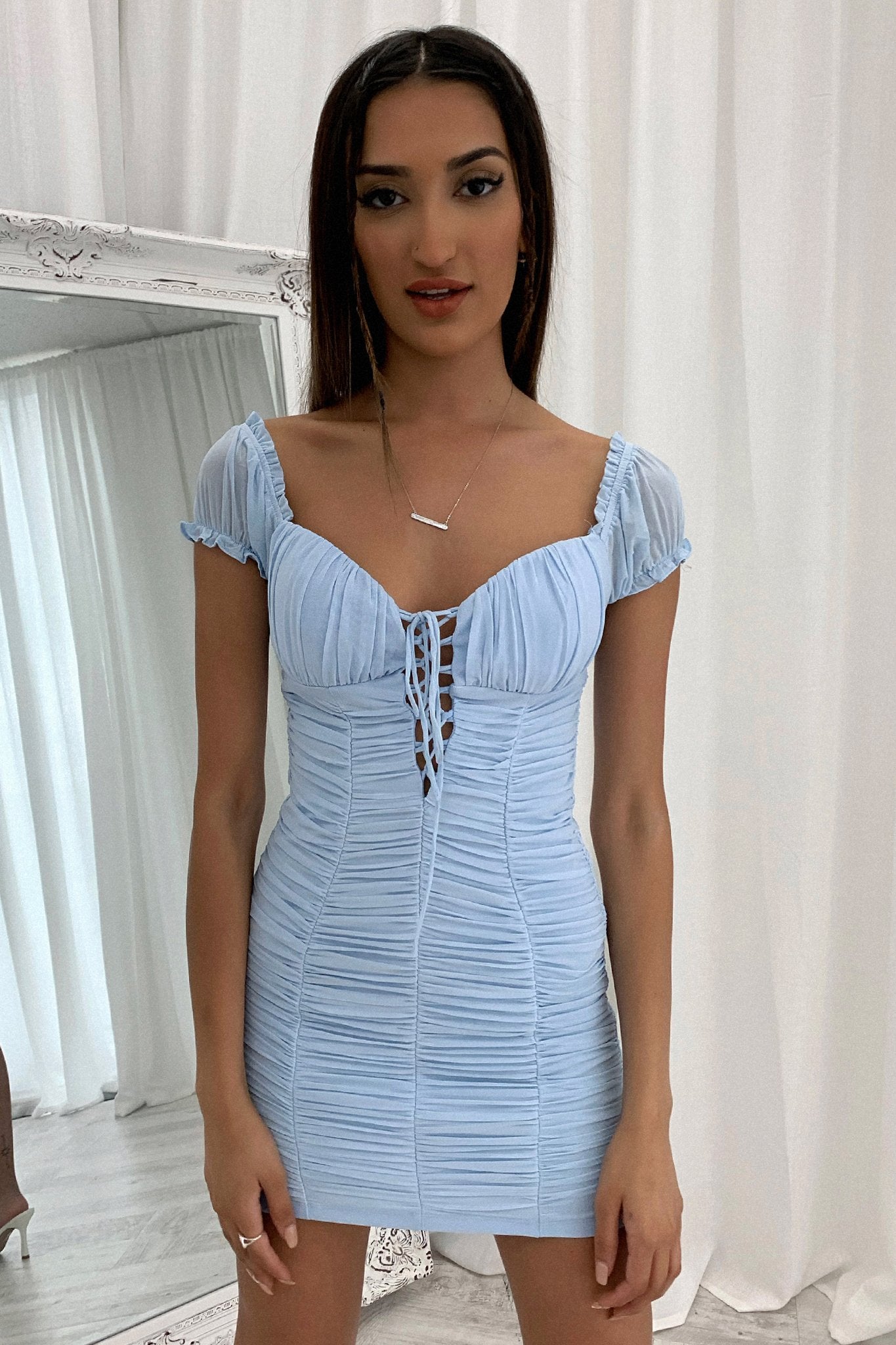 Meeta Light Blue Dress for Women - Elegant Summer Casual & Party Wear