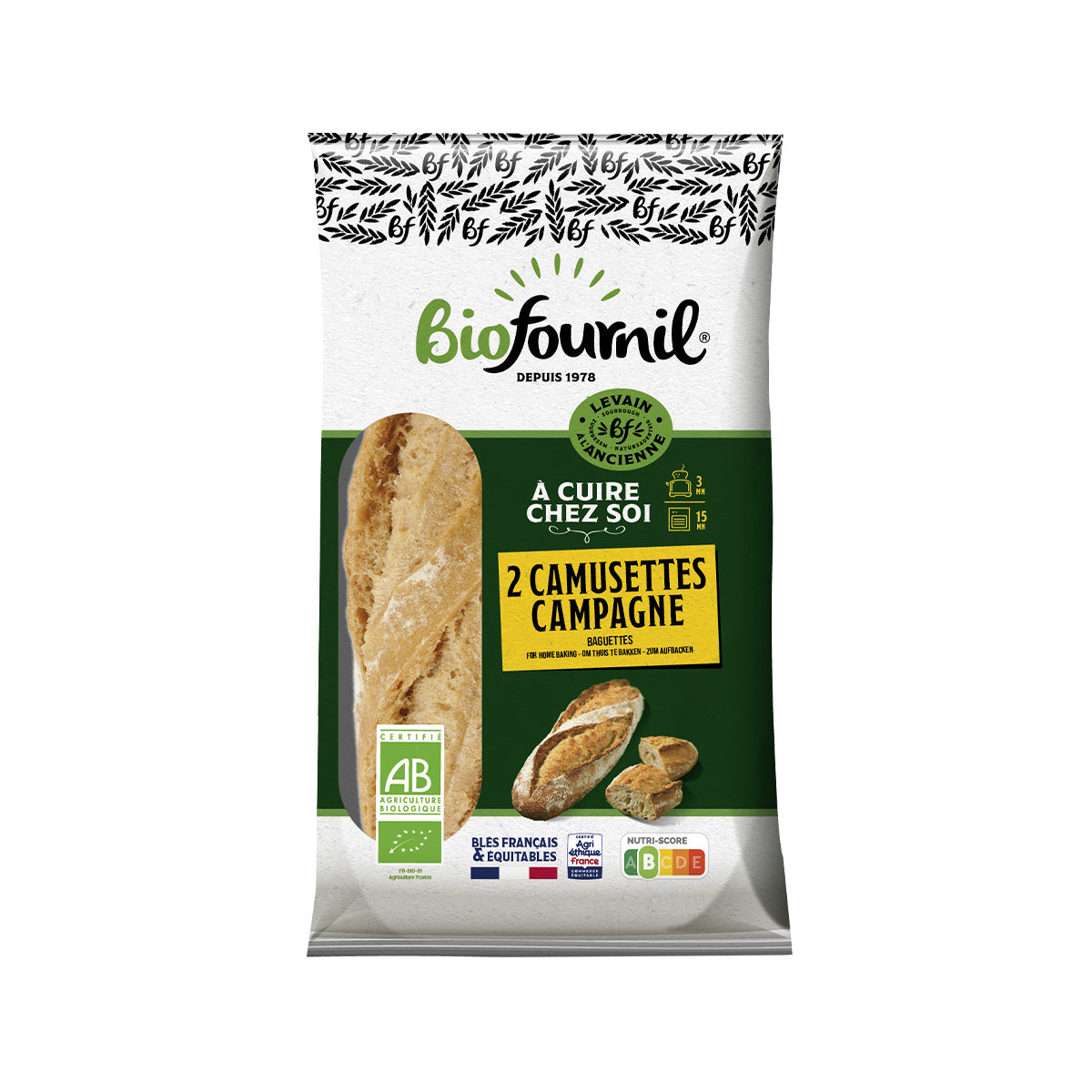 Organic Country Style Baguettes by BIOFOURNIL - 400g Artisan French Bread | Perfect for Sandwiches, Charcuterie Boards & Dinner Parties