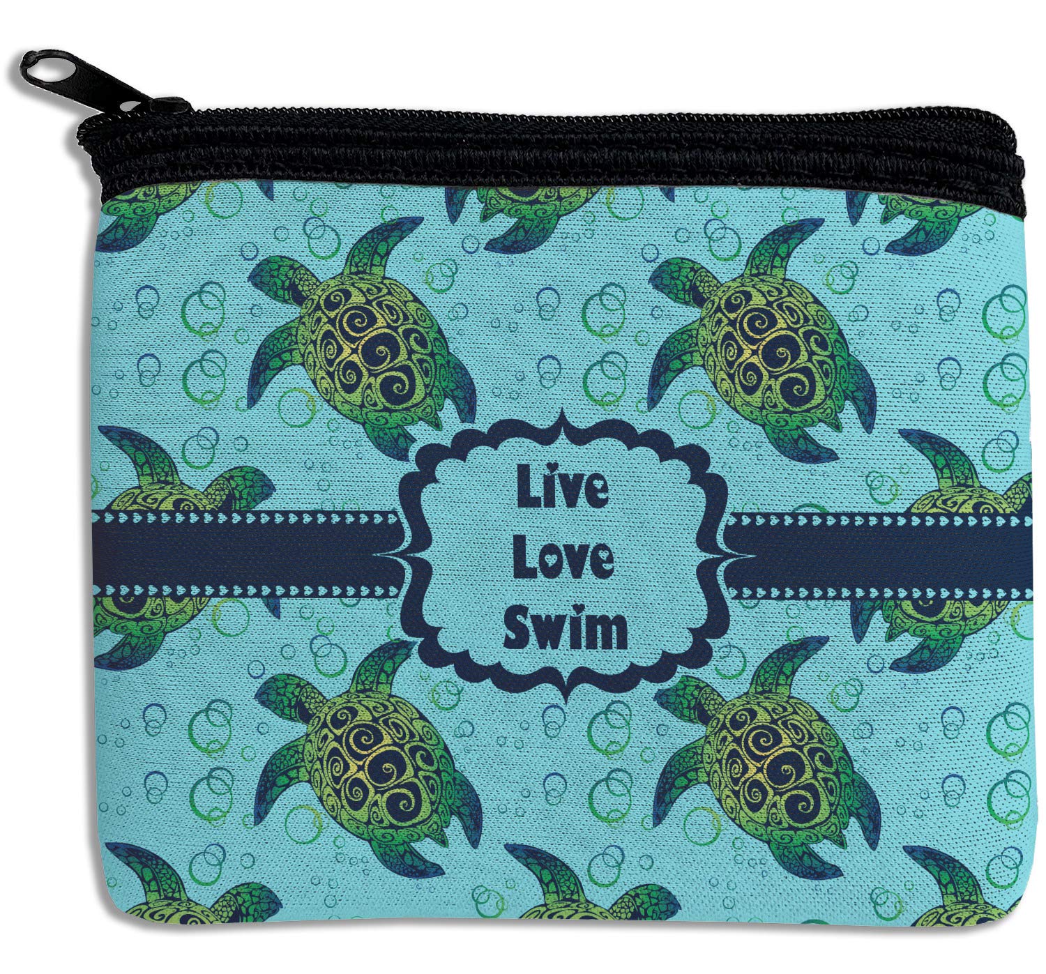 Personalized Sea Turtles Rectangular Coin Purse Wallet - Cute Zipper Pouch for Women, Girls | Perfect for Beach Vacation, Gift Giving & Everyday Use