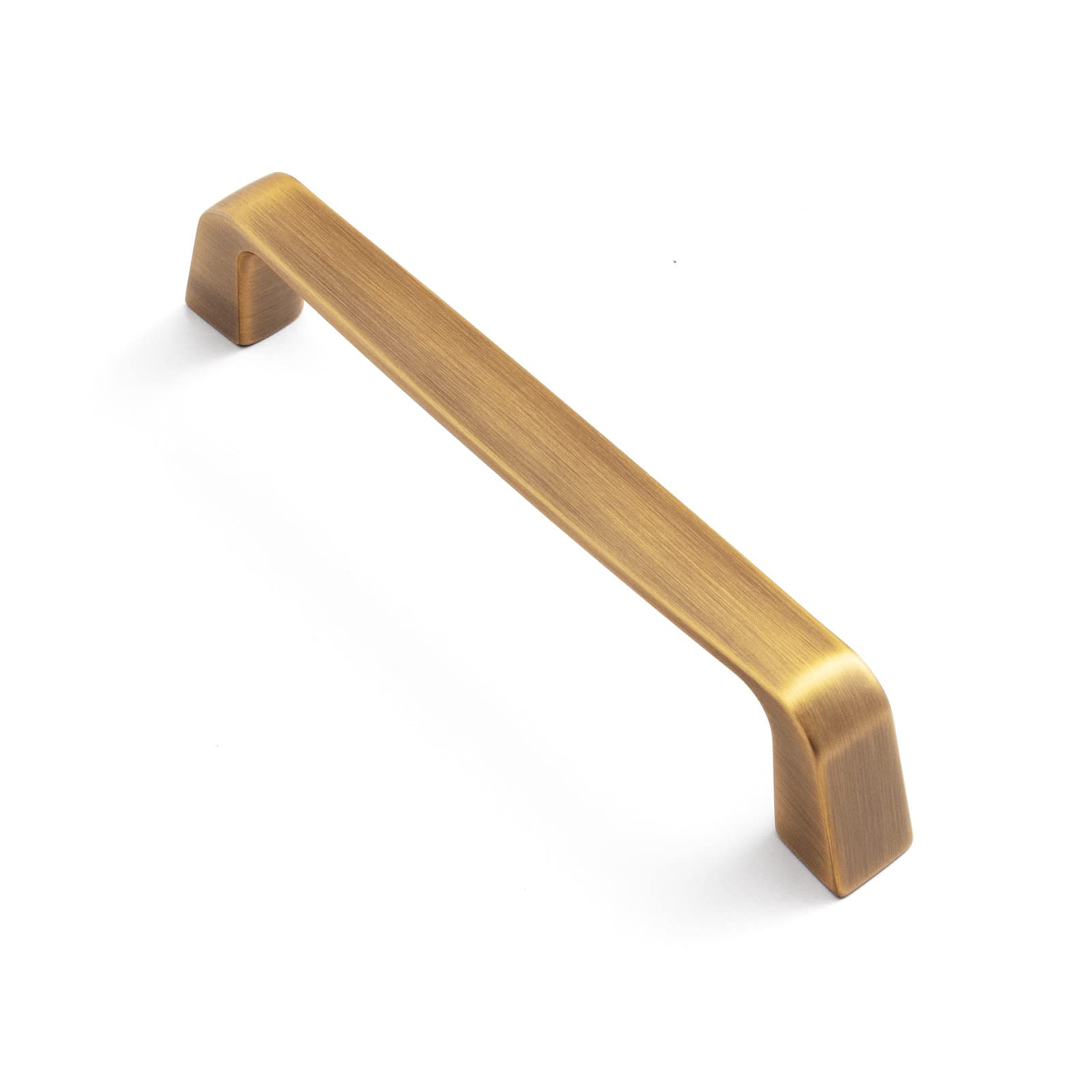 Goo-Ki Brushed Brass Zinc Alloy Cabinet Handles - 5.04''(128mm) Hole Center, 10 Pack - Durable & Affordable Luxury Pull Hardware for Kitchen Cabinets, Bedroom Dressers & Bathroom Vanities