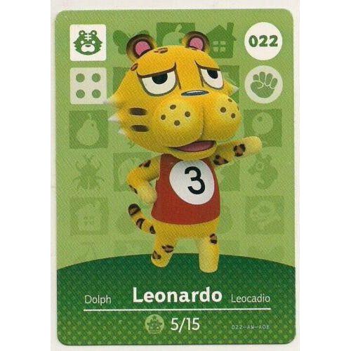 Official Nintendo Amiibo Card - Animal Crossing Leonardo (#022) | Collectible Trading Card for Nintendo Switch & 3DS | Perfect for Gaming & Display