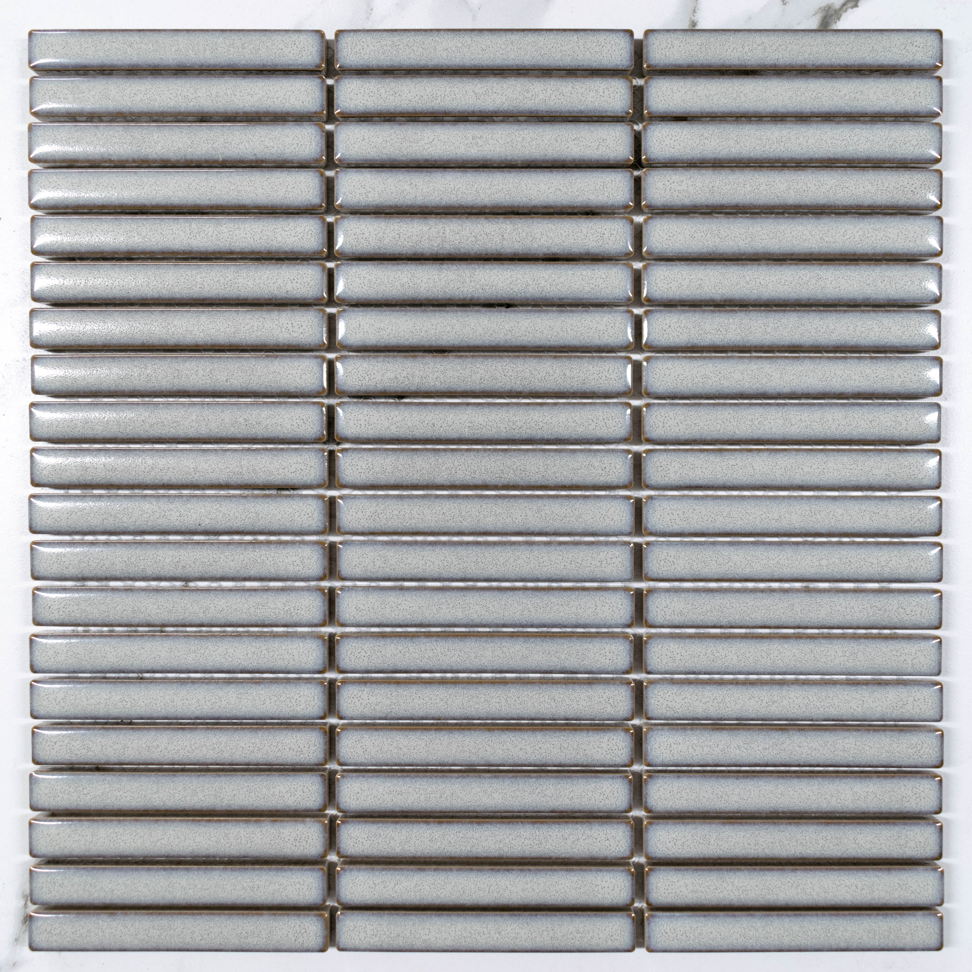 Kyoto Light Grey Kit Kat Gloss Mosaic Tile - Premium Ceramic Wall & Floor Tiles for Kitchen Backsplash, Bathroom, and Shower Renovation