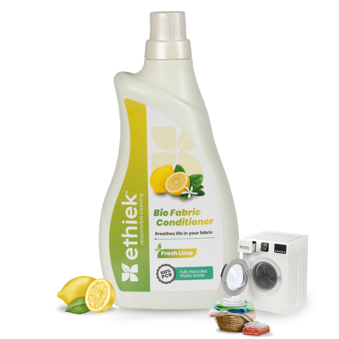Ethiek Natural Fabric Conditioner & Fabric Softener - 1 Litre | Plant-Based, Non-Toxic, Eco-Friendly & Organic | Softens Clothes with Lemon Freshness | Protects Fabric Shine | Safe for Wool & Baby Clothes | Perfect for Laundry, Delicates & Sustainable Home Care
