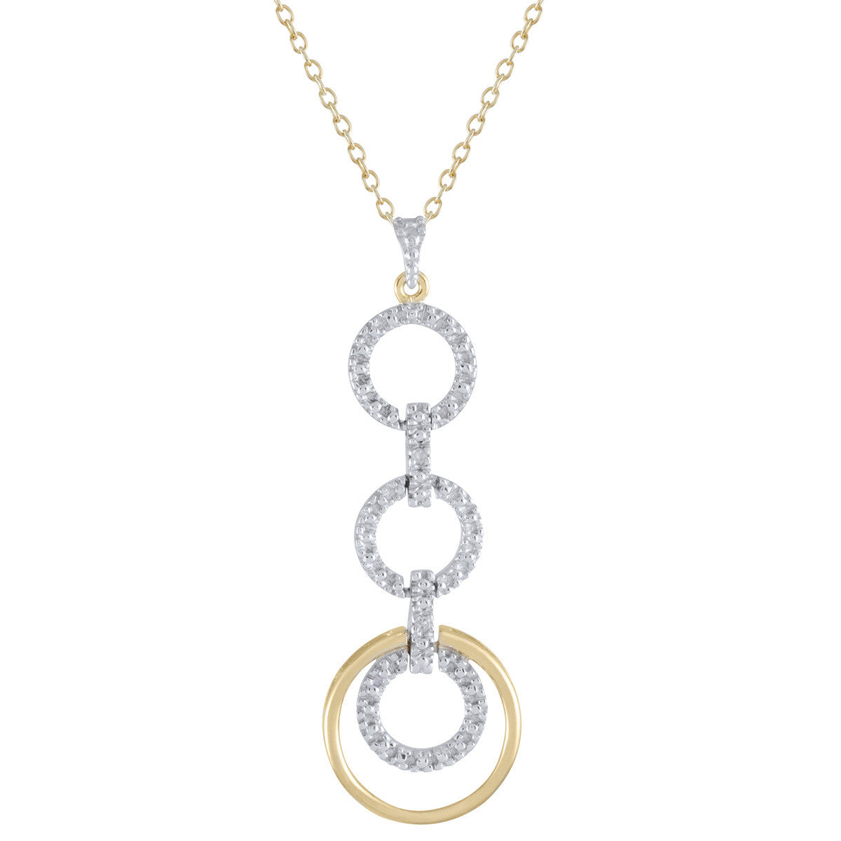 Elegant Two-Tone Diamond Circle Necklace for Women | Perfect for Weddings, Anniversaries & Special Occasions