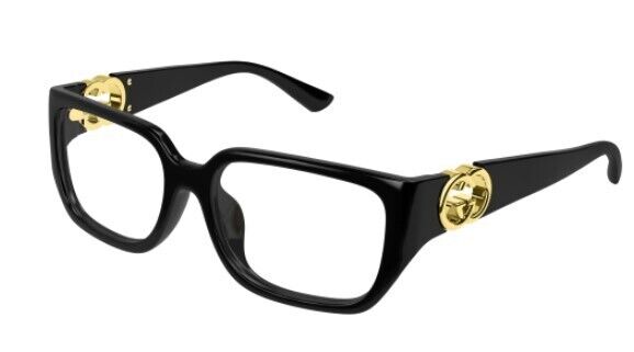 Gucci GG1694OA 001 Black Rectangular Women's Eyeglasses - Stylish Designer Optical Frames for Women, Perfect for Work, Reading & Everyday Fashion Accessory