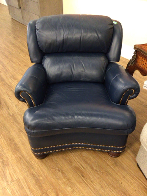 Hancock & Moore Blue Leather Recliner Chair - Premium Tilt Back Armchair for Living Room, Office & Lounge Comfort