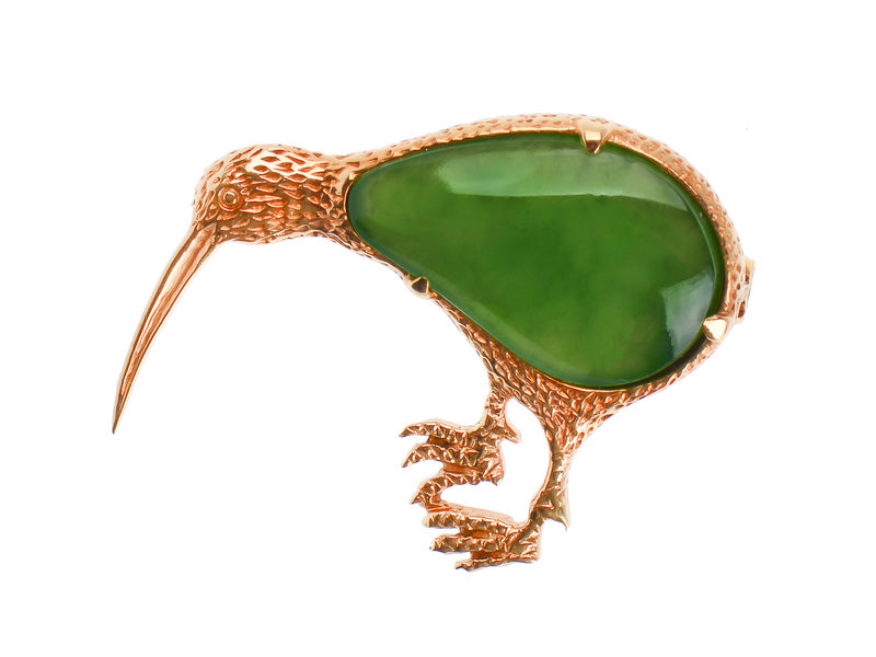 Authentic Traditional Maori Stone Kiwi Brooch - Handcrafted New Zealand Jewelry - Perfect for Cultural Events & Gift Giving