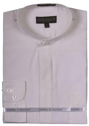 Daniel Ellissa Banded Collar Shirt with Convertible Cuff DS3001C Ivory | Formal & Business Attire | Office Wear & Special Occasions