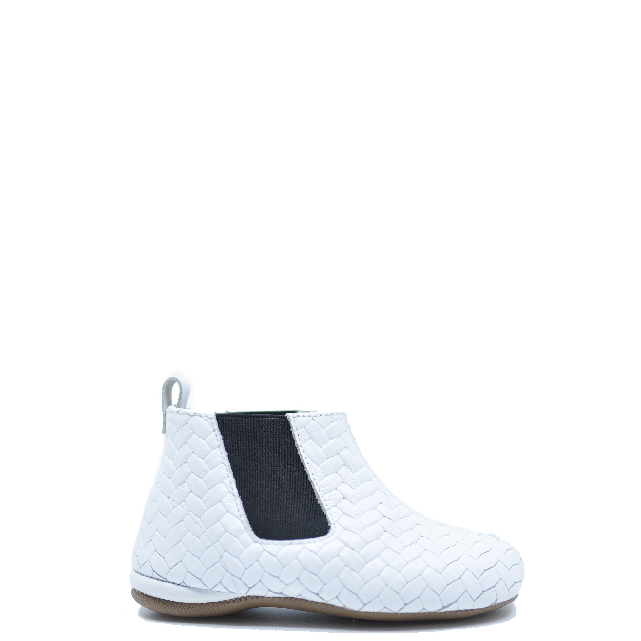Pepe Women's White Woven Elastic Booties - Comfortable Slip-On Shoes for Casual Wear, Work & Outdoor Activities