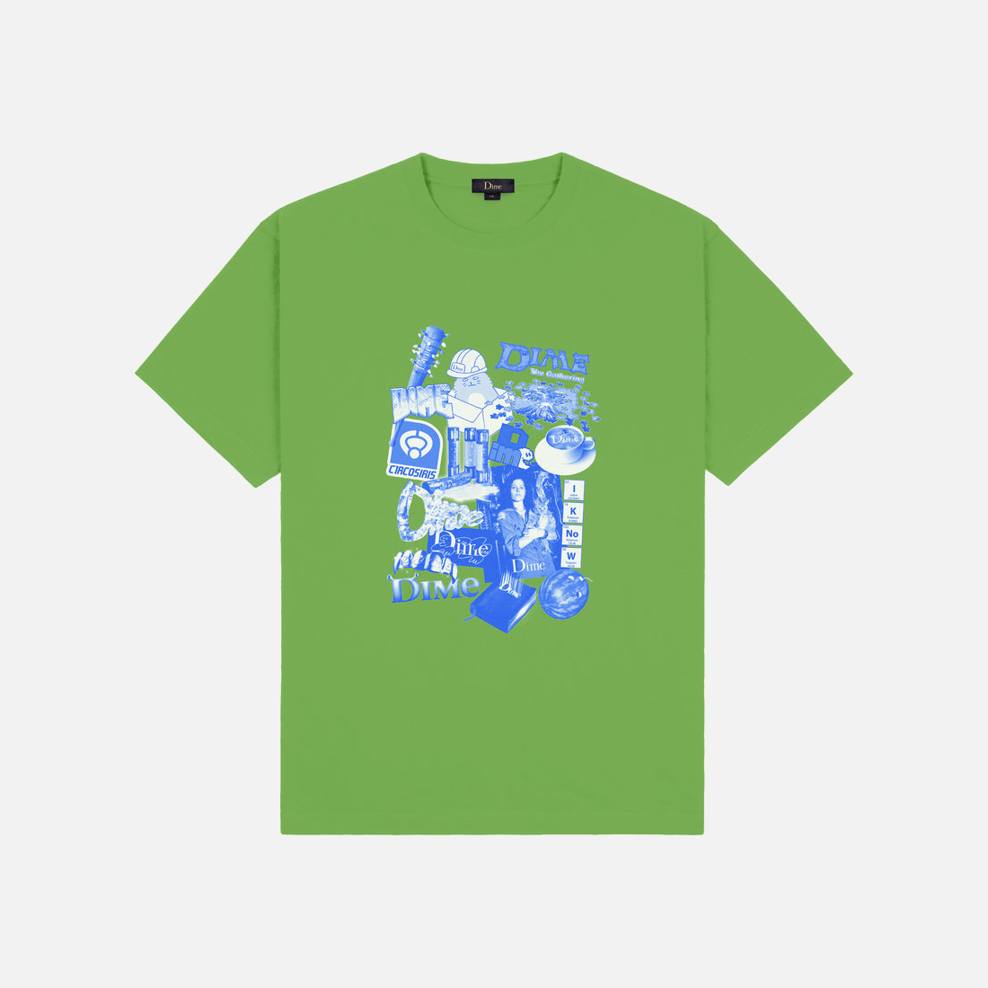 Kelly Green Collage T-Shirt for Women | Trendy Graphic Tee for Casual Wear & Street Style Outfits