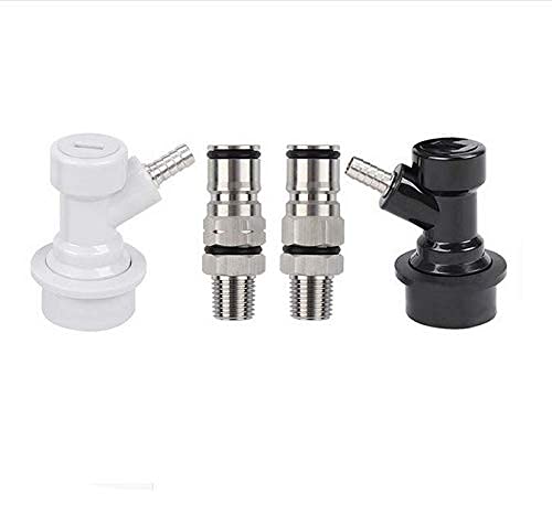 Home Brew Beer Kegs Ball Lock Cornelius Style - Black & White Repair Disconnects with 1/4
