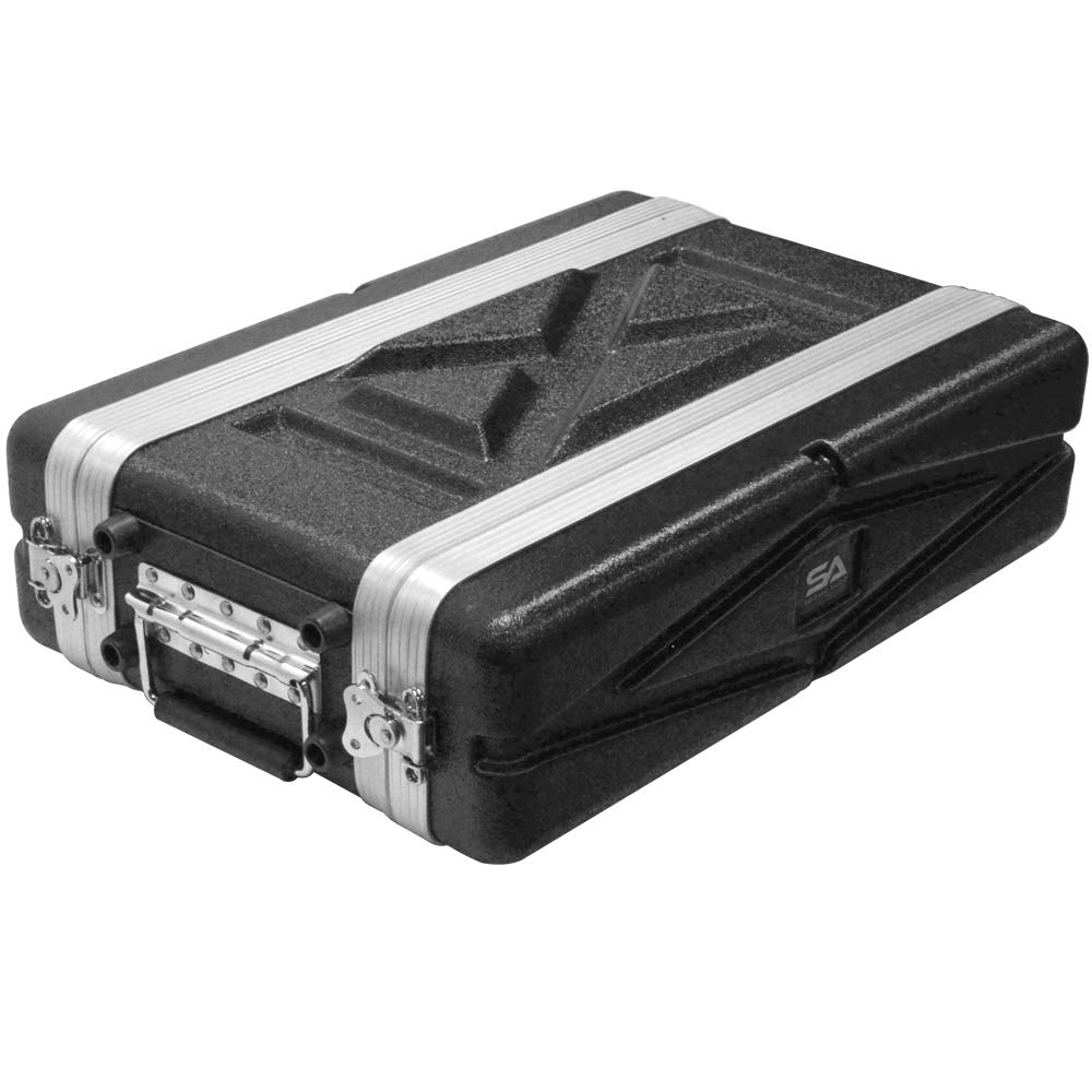 Seismic Audio SALWR2S - Lightweight 2U Compact ABS Rack Case for PA Systems, DJ Equipment & Audio Effects - Portable Shallow Rack Enclosure for Live Performances, Studio Setup & Mobile DJ Rigs