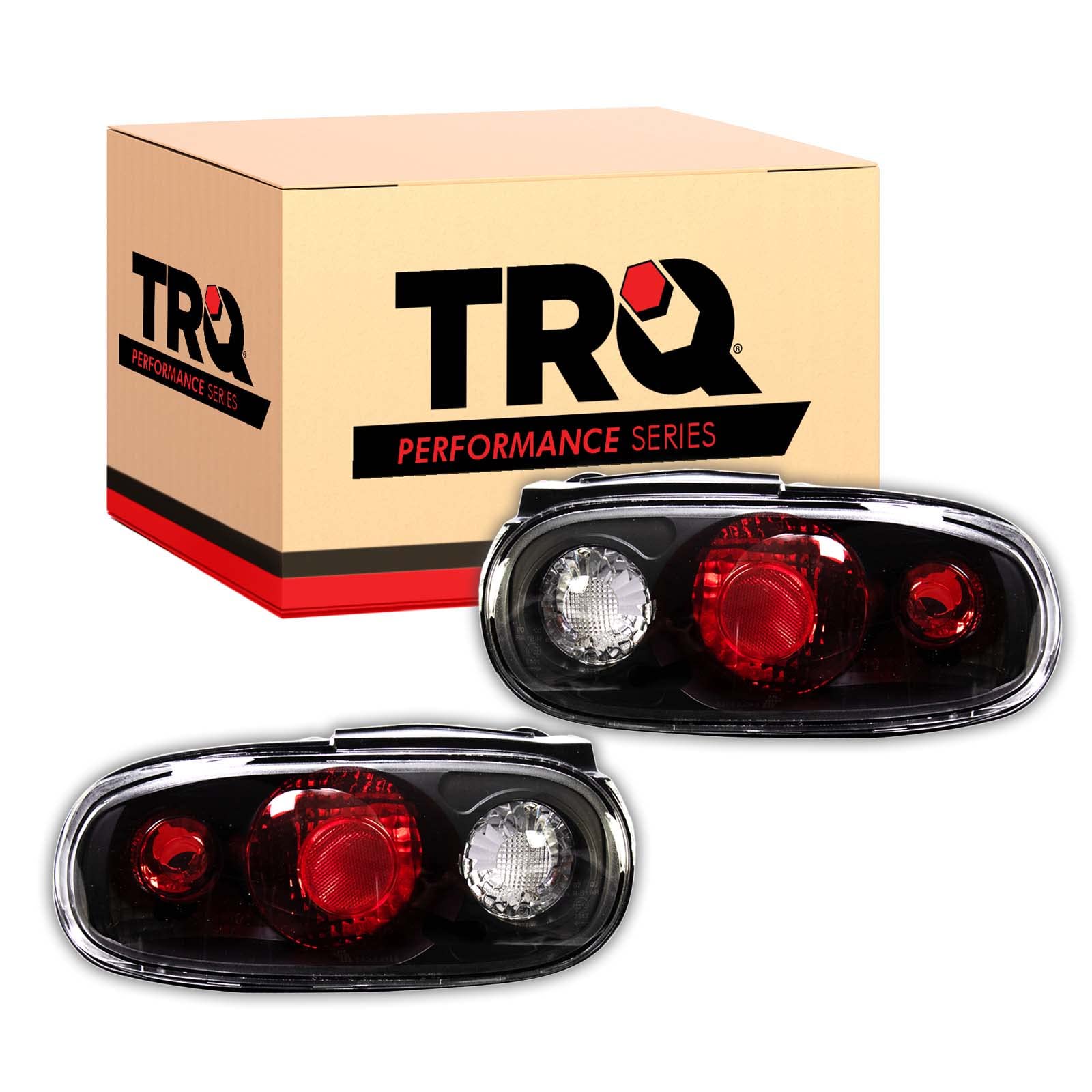 TRQ Rear Tail Lights Set Compatible with 1990-1997 Mazda Miata MA2800104 MA2801104 - LED Brake Lights for Improved Visibility & Style - Perfect for Night Driving & Car Upgrades