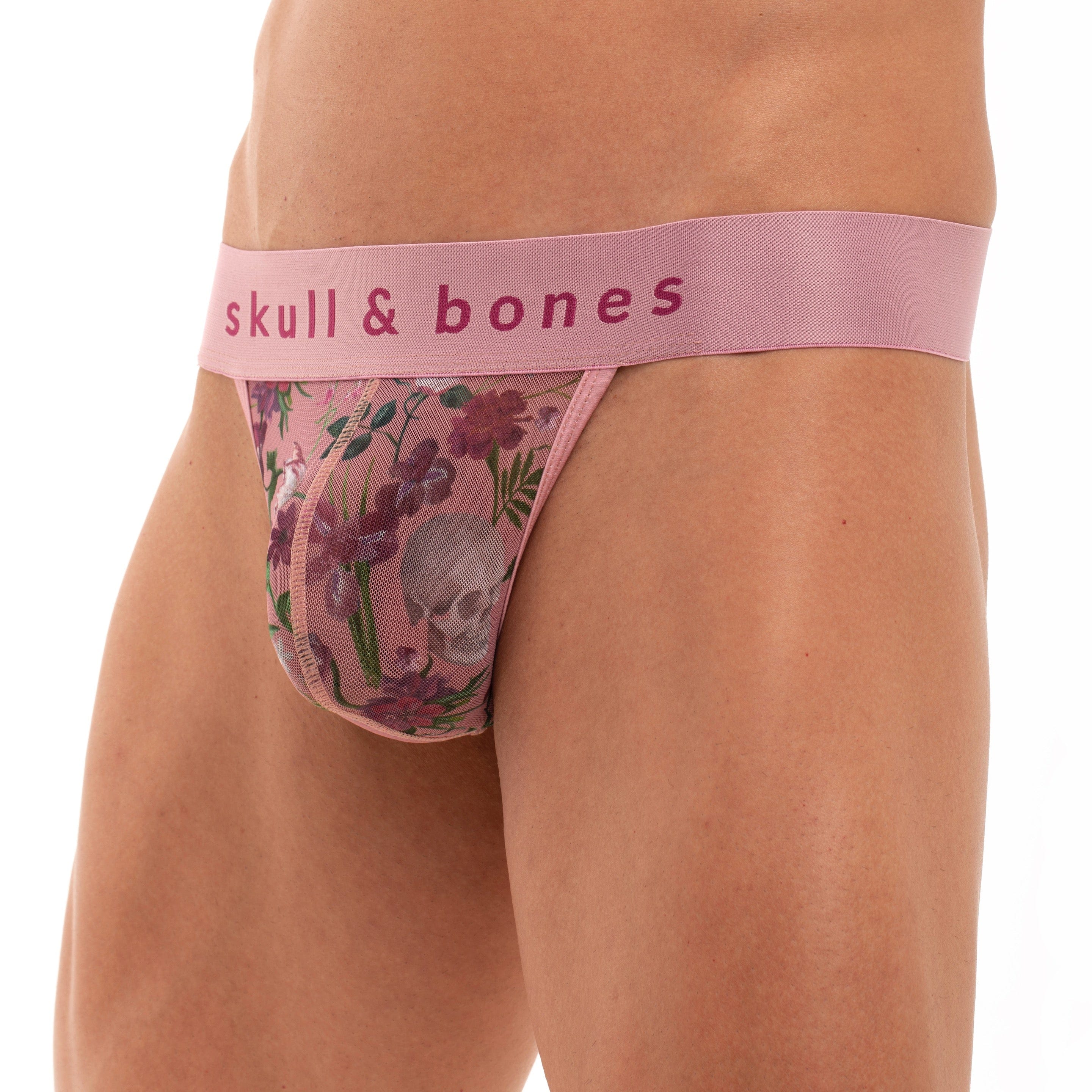 Sexy Dutch Floral Mesh Thong Panties - Pink Lingerie for Women | Comfortable & Breathable Underwear for Date Night, Boudoir & Special Occasions