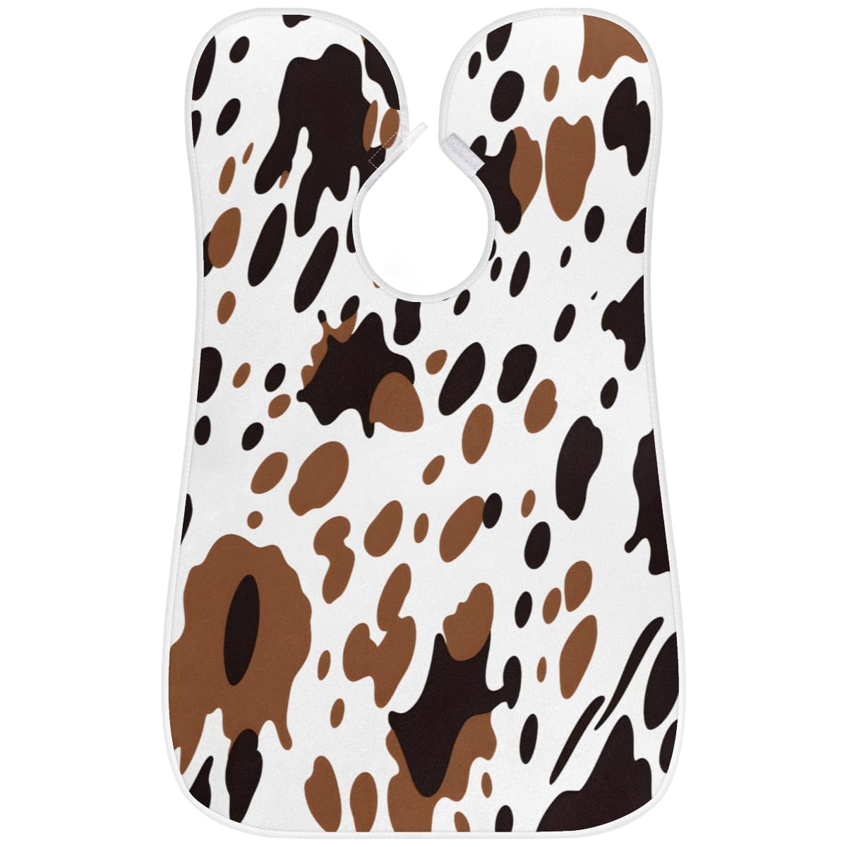 Men's Cow Print Shaving Bib - Waterproof Beard Trimming Apron for Barbers & Grooming | Hair Dye & Makeup Protective Cape | Sink Hair Catcher & Styling Tool - Perfect for Home Grooming & Salon Use