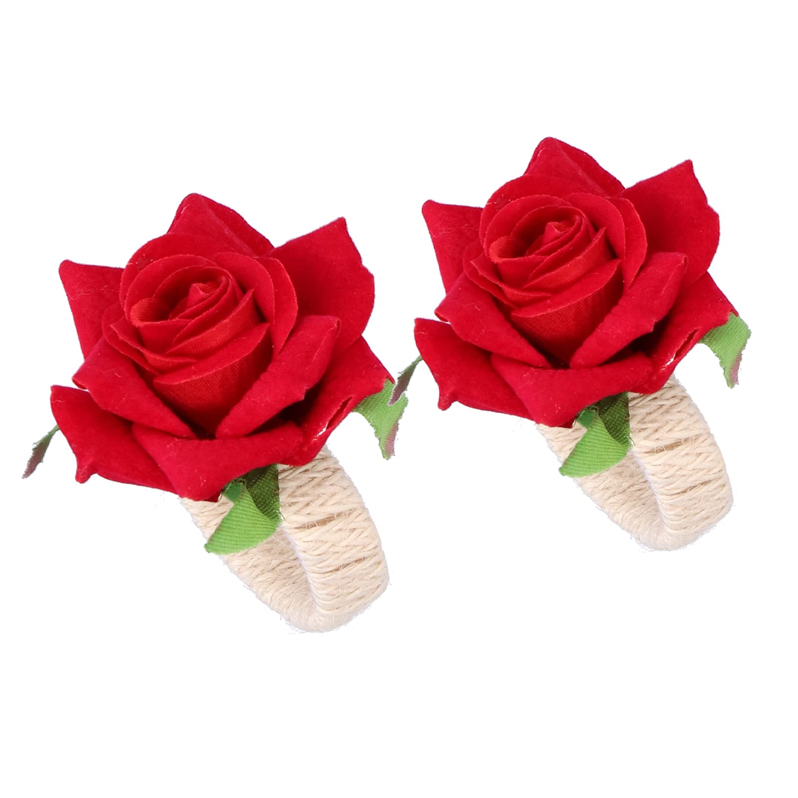 2PCS/Bag Artificial Flower Napkin Rings - Modern Wedding Napkin Holders for Table Decor, Party, and Dining Service Equipment (#4) - Perfect for Weddings, Banquets, and Home Decor