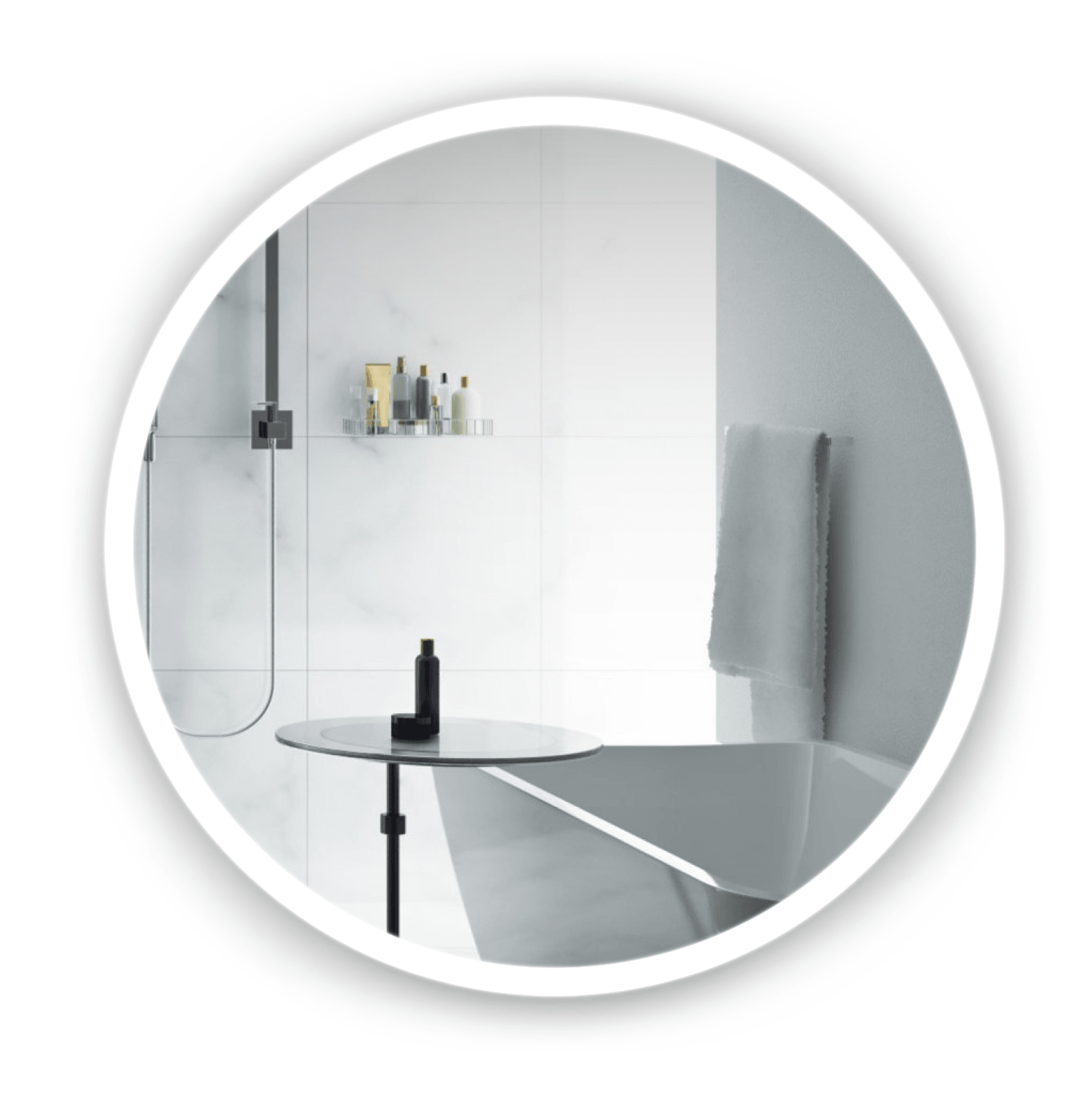 Krugg SOL 42 Inch LED Bathroom Mirror with Dimmable Lights - Perfect for Vanity, Makeup, and Modern Home Decor