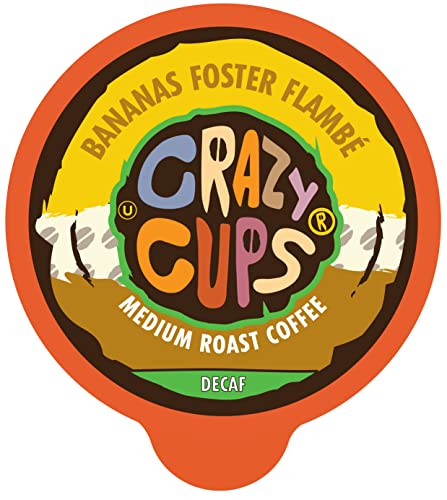Decaf Bananas Foster Flambe K-Cup Pods for Keurig - 22 Single-Serve Coffee Pods Box | Rich Flavored Coffee for Home & Office Brewing | Perfect for Morning Energy & After-Dinner Dessert Pairing