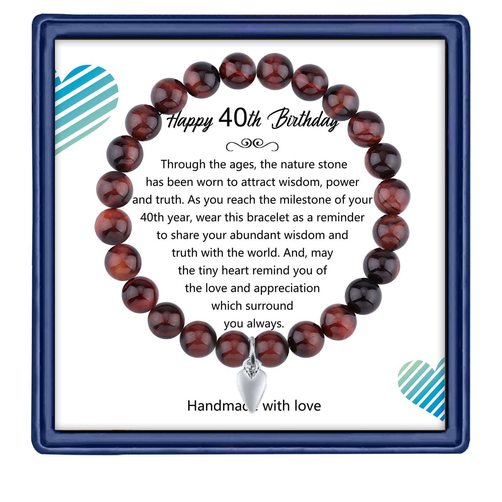 Amethyst Beads Birthday Bracelet - 40th Birthday Gift for Women & Men, Jewelry Present for Mom, Sister, Wife, Boss - Perfect for Celebrations, Anniversaries & Special Occasions