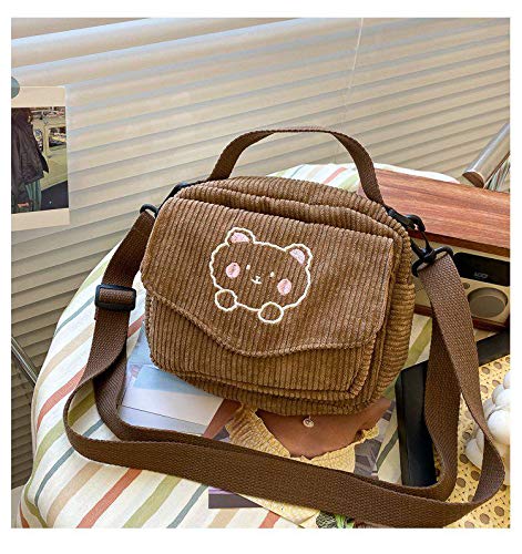 Women's Canvas Zipper Tote Bag - Corduroy Shoulder Messenger Purse for Students, Travel & Daily Use | Durable Small Satchel Handbag for Work, School & Shopping