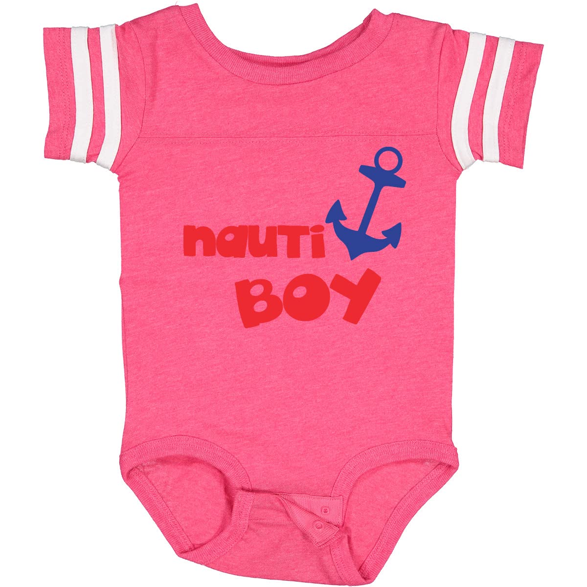 Inktastic Nauti Boy Baby Bodysuit - Cute Sailor & Boat Anchor Design - Perfect for Nautical Themed Outfits, Baby Showers, and Beach Vacations