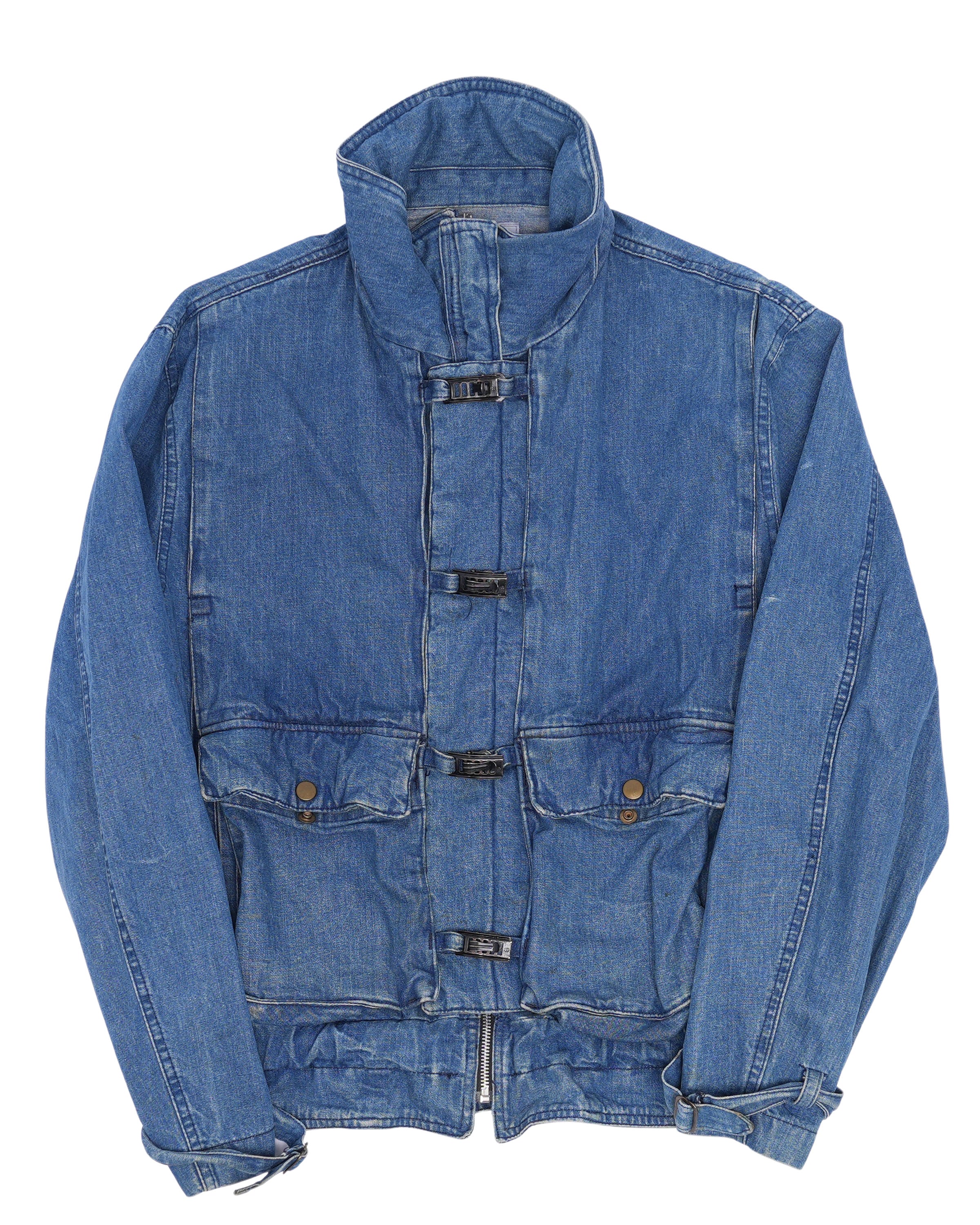 Vintage 1980s Men's Denim Cargo Jacket - Classic Retro Style for Outdoor Adventures & Streetwear Fashion