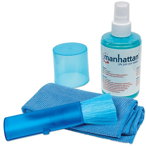 Manhattan LCD Screen Cleaning Kit - Safe for TVs, Monitors, Laptops & Phones | Streak-Free Microfiber Cloth & Gentle Solution | Perfect for Home, Office & Electronics Maintenance
