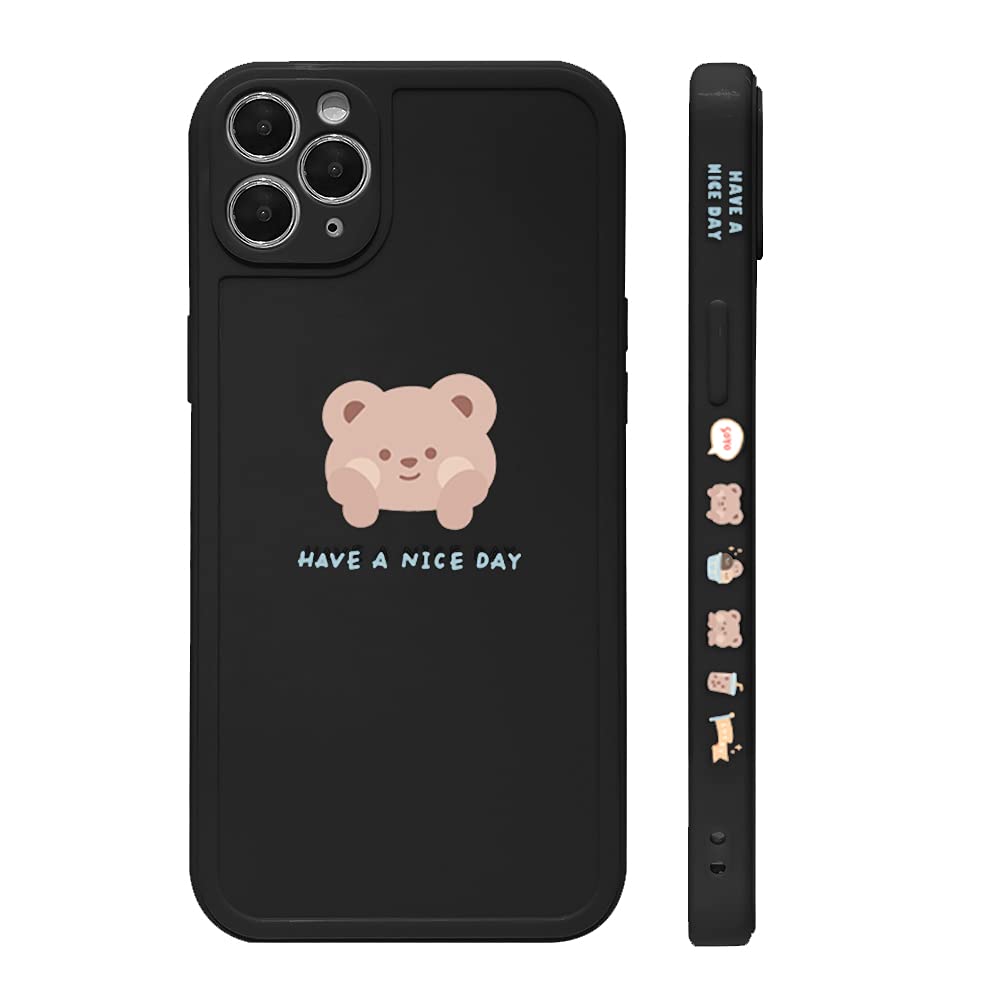 Ownest Cute Painted White Luck Bear TPU Case for iPhone 11 Pro Max - Slim Soft Flexible Protective Cover for Women & Girls | Perfect for Daily Use, Work, and Travel