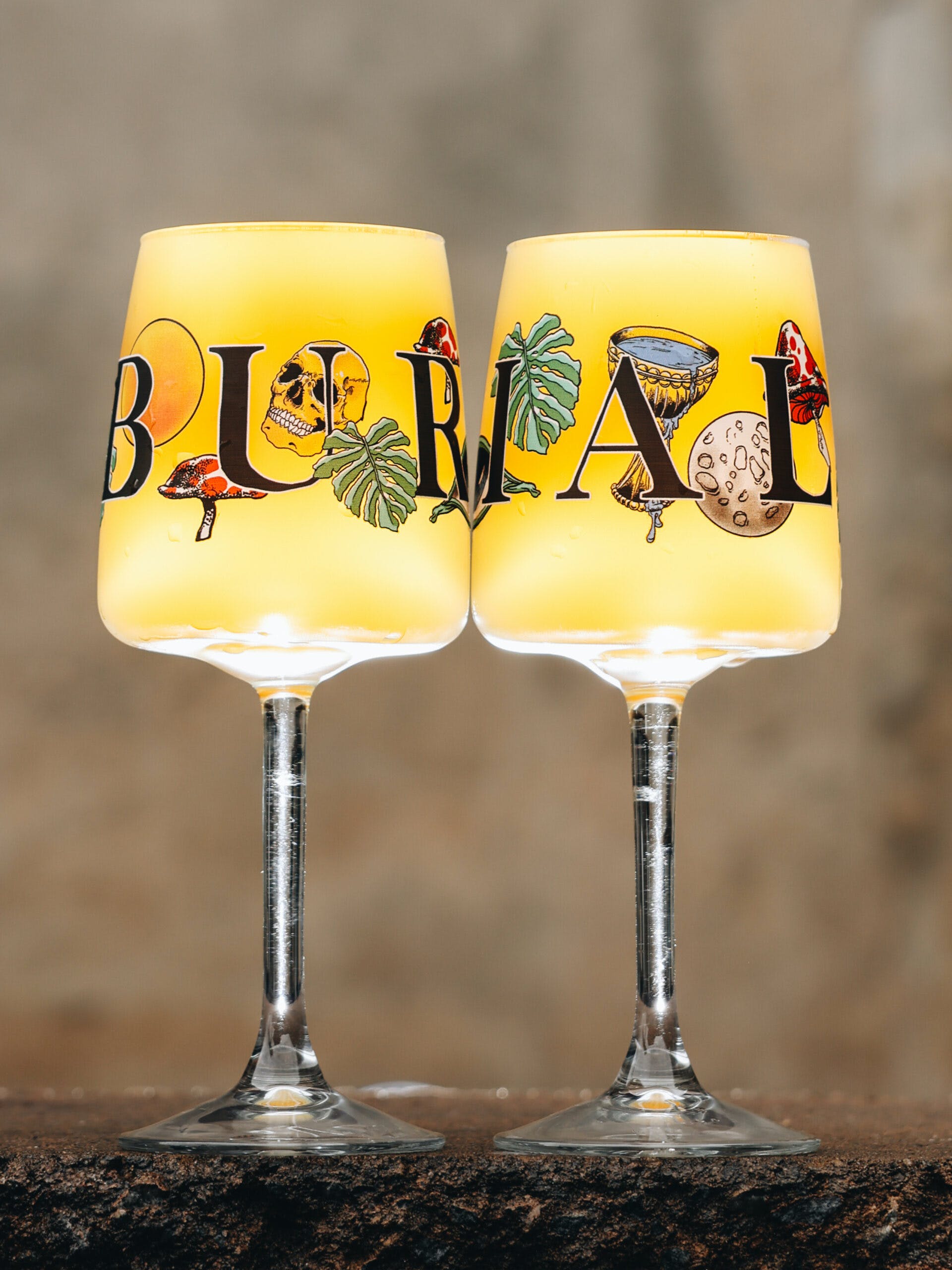 Gothic Floral Skull Wine Glass Set of 2 - Unique Halloween Party Cups for Wine, Cocktails & Decor - Perfect for Gothic Weddings, Halloween Decorations & Themed Parties