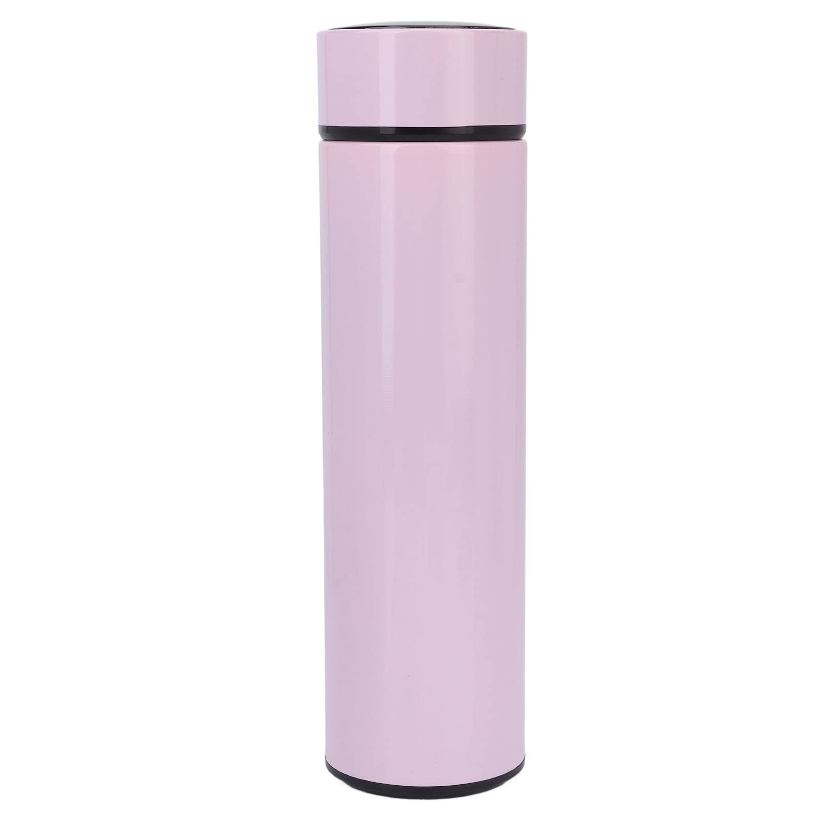 Premium Vacuum Insulated Stainless Steel Water Bottle 500ml - Double Wall Thermal Flask with Removable Filter, Keeps Drinks Cold 24Hrs/Hot 12Hrs - Perfect for Office, Gym, Hiking & Outdoor Activities (Pink)