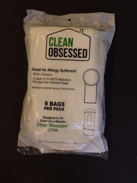 Clean Obsessed Style CO6BG HEPA Vacuum Bags - 9 Pack | Premium Filtration for Allergies & Pet Hair | Ideal for Home Cleaning & Allergy Relief