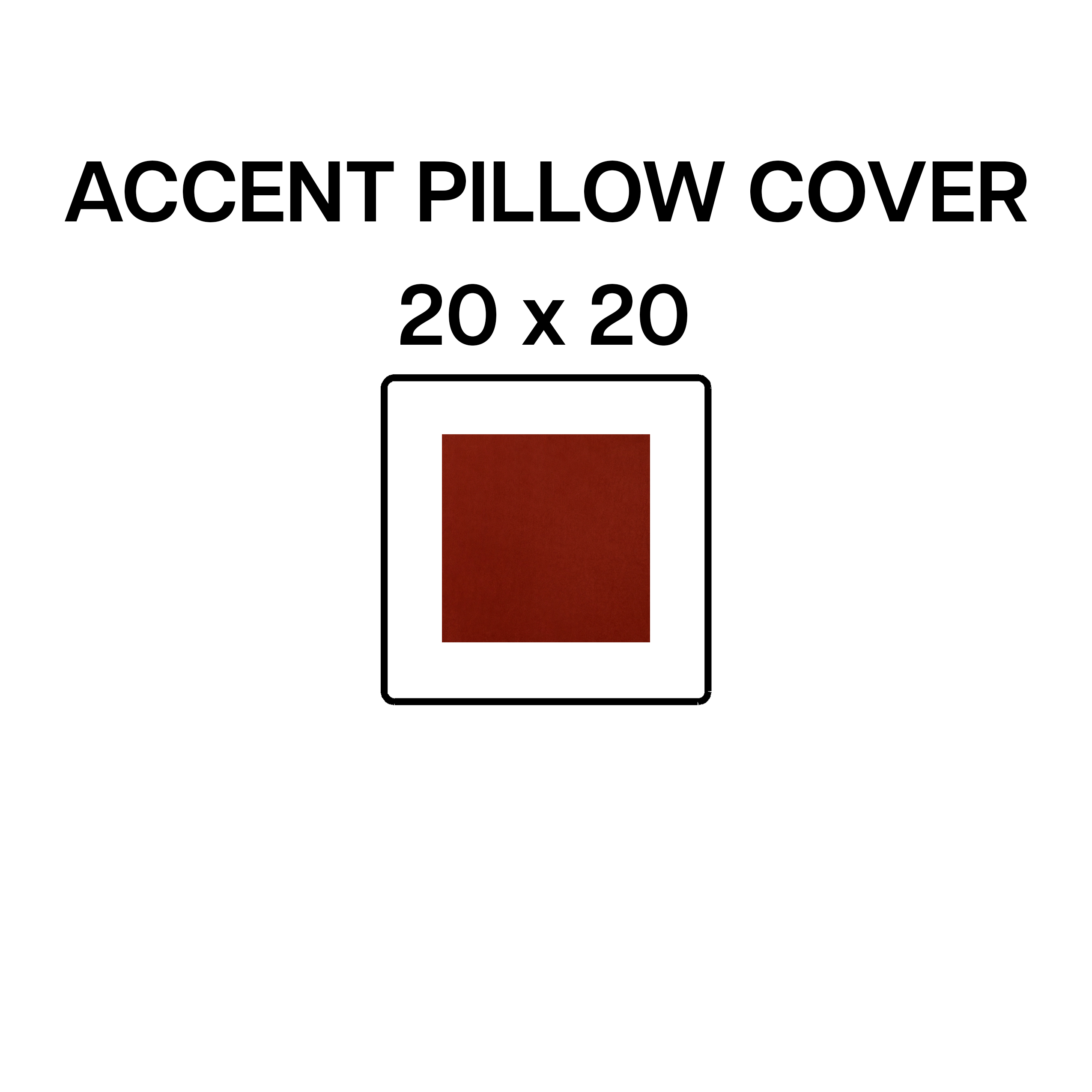 20x20 Rust Brown Decorative Throw Pillow Cover - Soft Accent Cushion Cover for Sofa, Bed, Chair - Boho Chic Home Decor Living Room Bedroom Accessories
