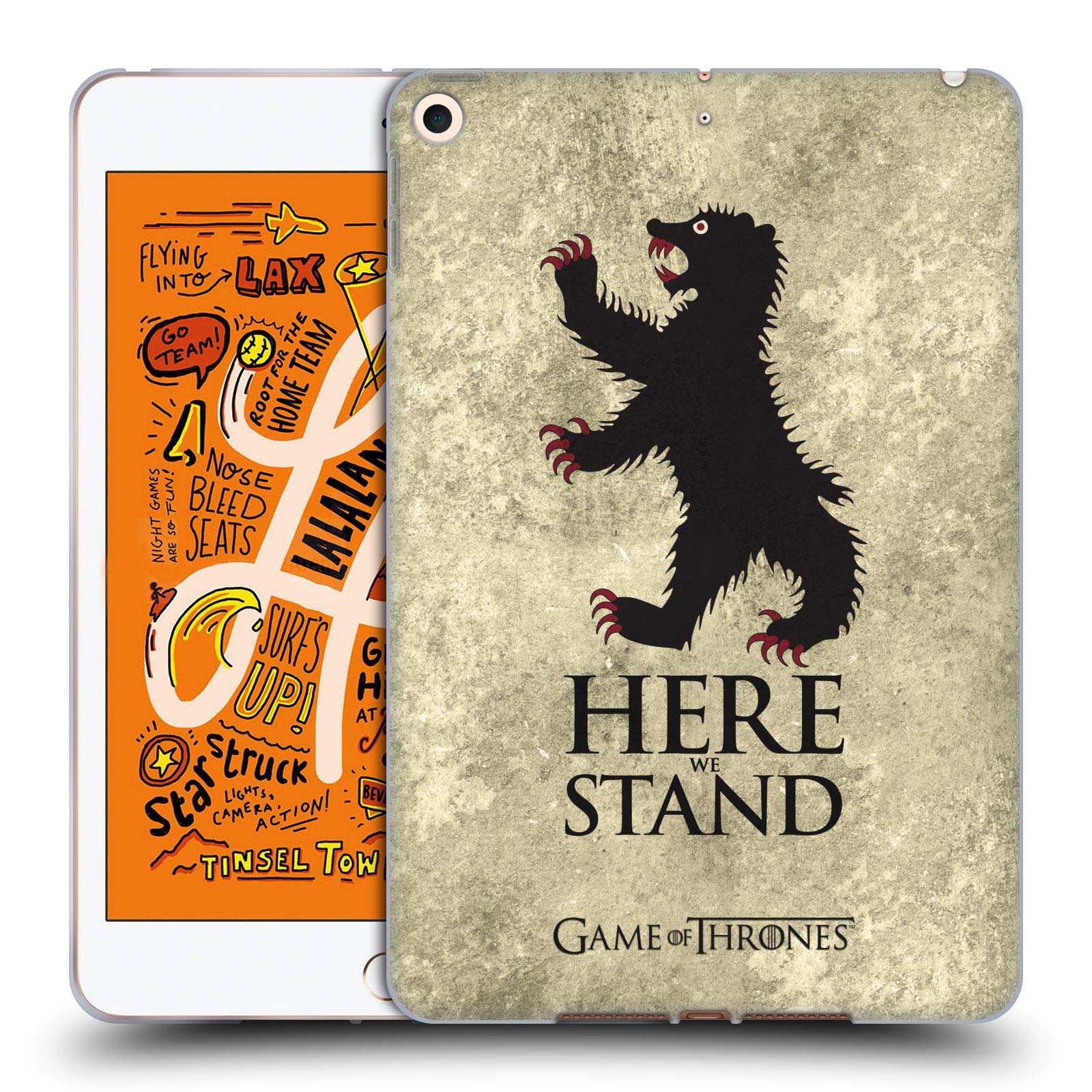 Head Case Designs Officially Licensed HBO Game of Thrones Mormont Dark Distressed Sigils Soft Gel Case for Apple iPad Mini 2019 - Perfect for Travel, Work & Home Use