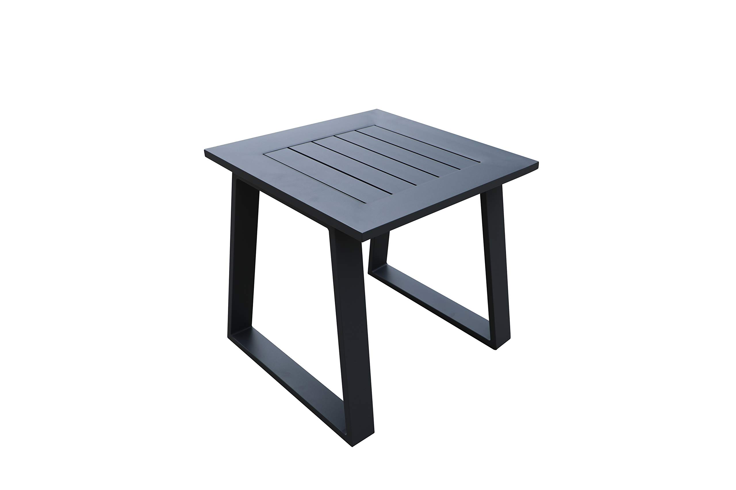 Cast Aluminum Outdoor Square End Table - Durable Metal Side Table for Patio, Garden, Poolside & Deck - Weather-Resistant & Stylish