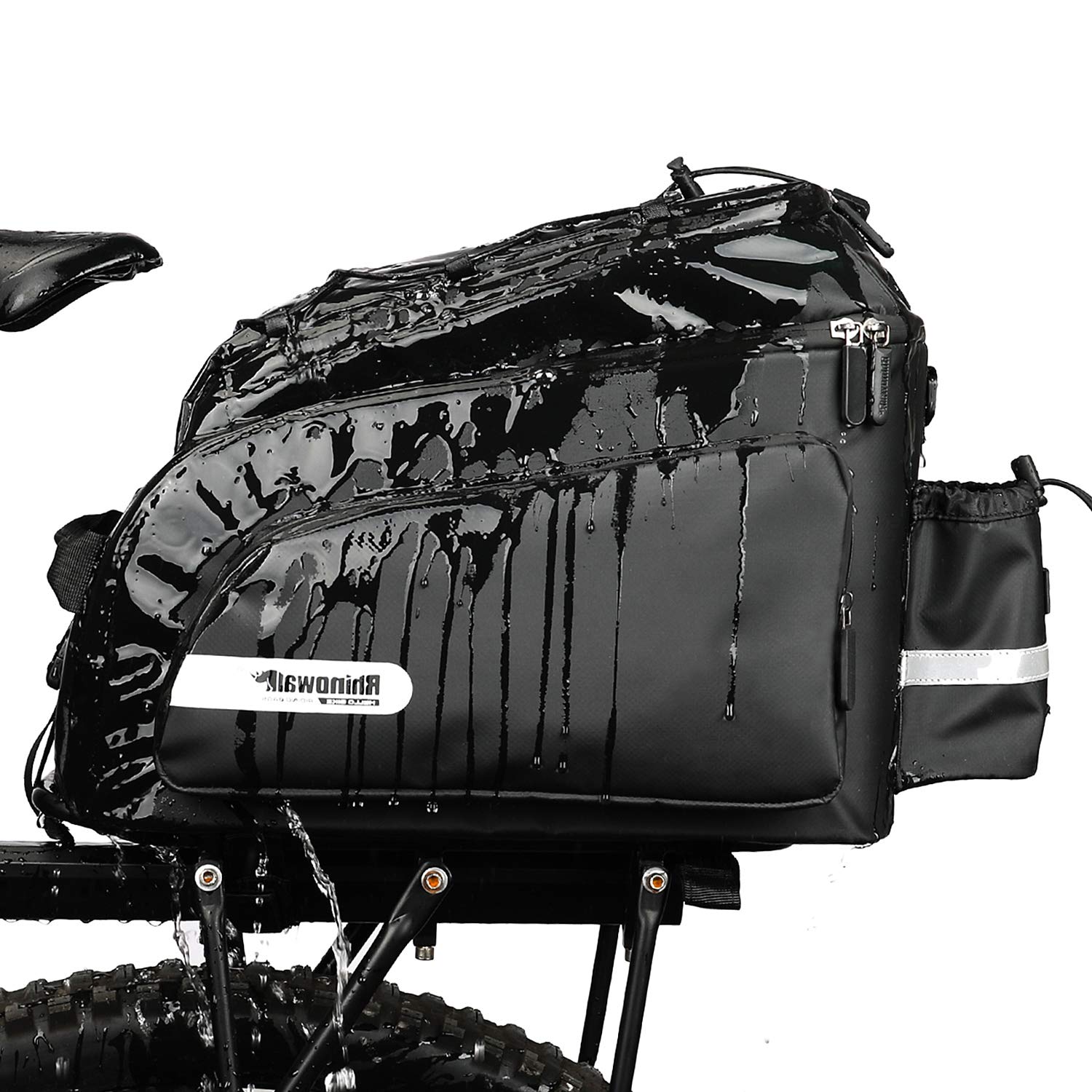 Rhinowalk Bike Pannier Bag - Waterproof Bicycle Trunk Bag with Shoulder Strap for Cargo Rack, Laptop & Cycling Accessories | Perfect for Commuting, Touring & Outdoor Adventures