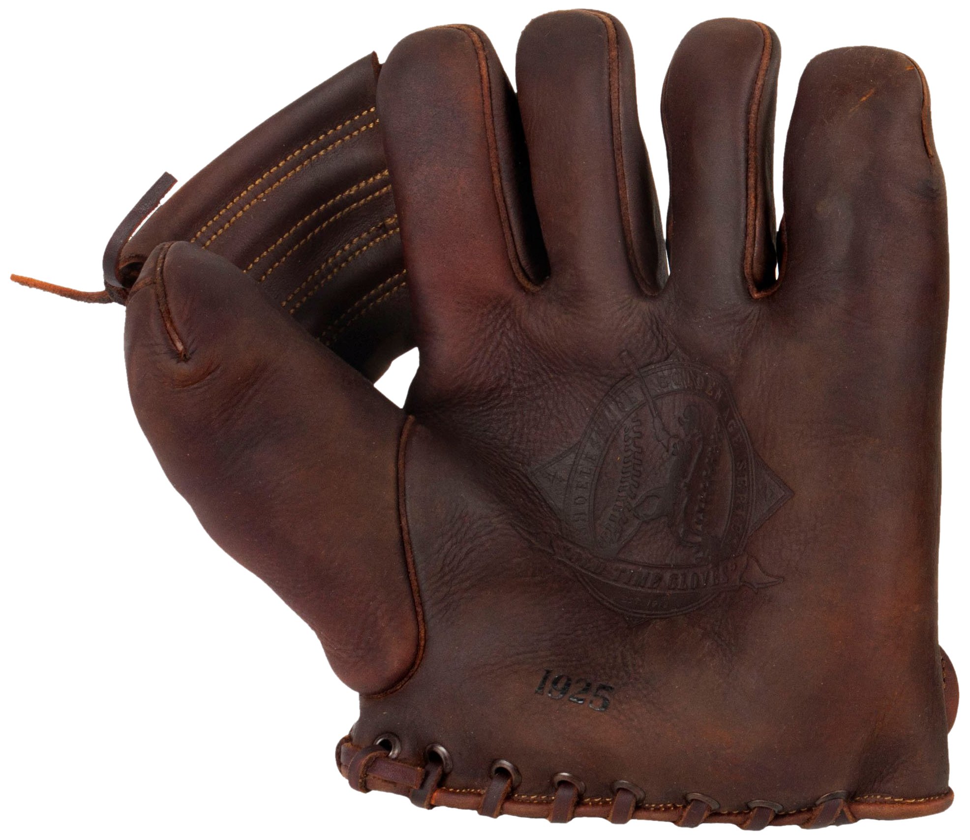 Vintage 1925 Brown Baseball Fielder's Glove for Left-Handed Players - Perfect for Baseball Games, Training & Collectibles