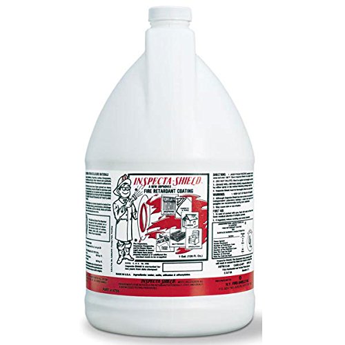 Inspecta-Shield Fire Retardant 1 Gallon Jug - Fireproof Coating for Wood, Fabric & Building Materials